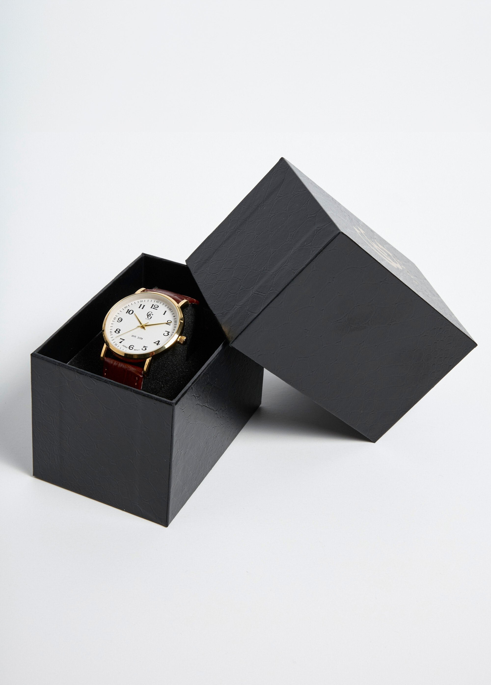 Orologio_rotondo_in_acciaio_e_pelle_stile_coccodrillo_Marron_DE4_slim