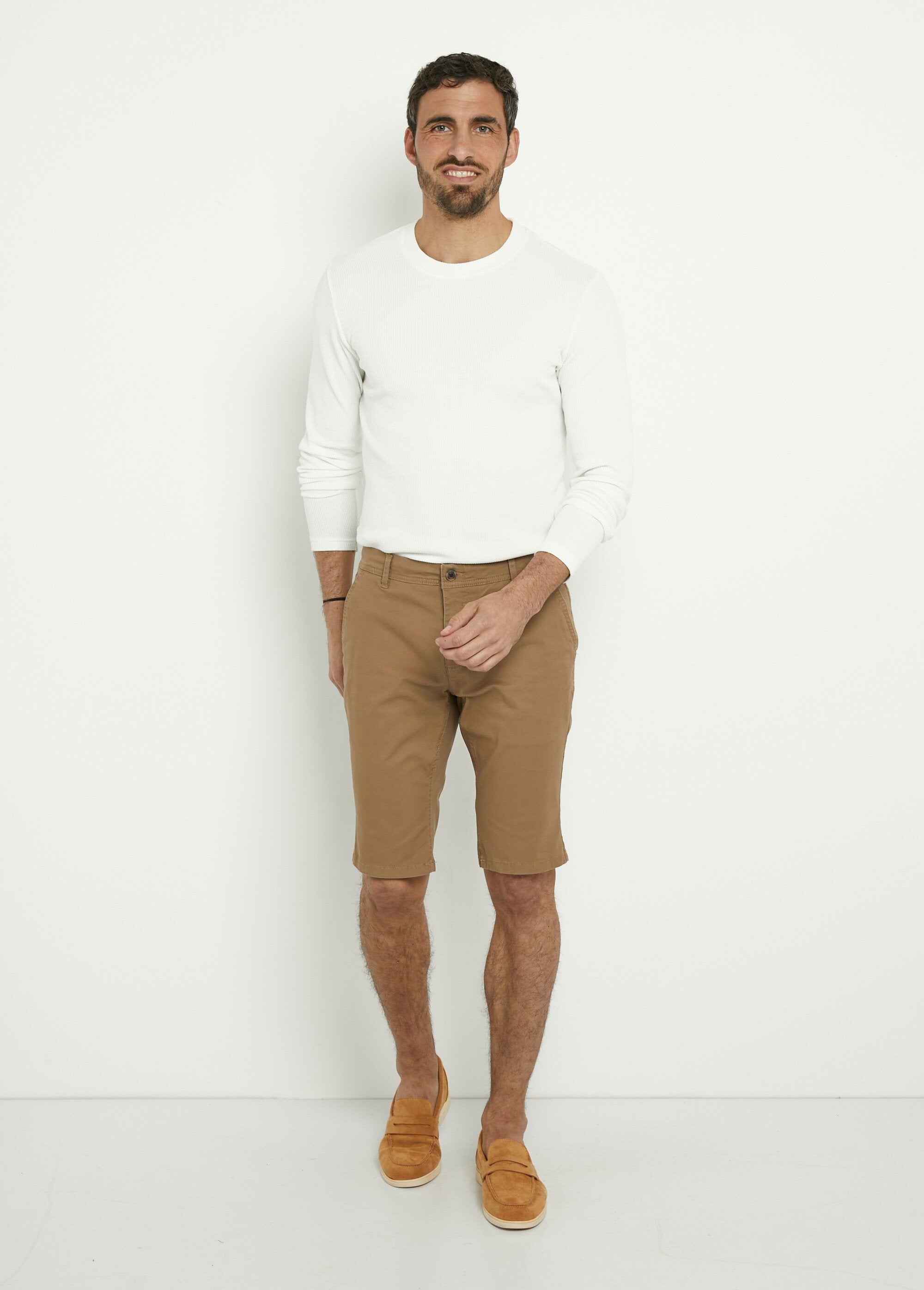 Bermuda_in_tela_di_cotone_elasticizzata_Camel_SF1_slim