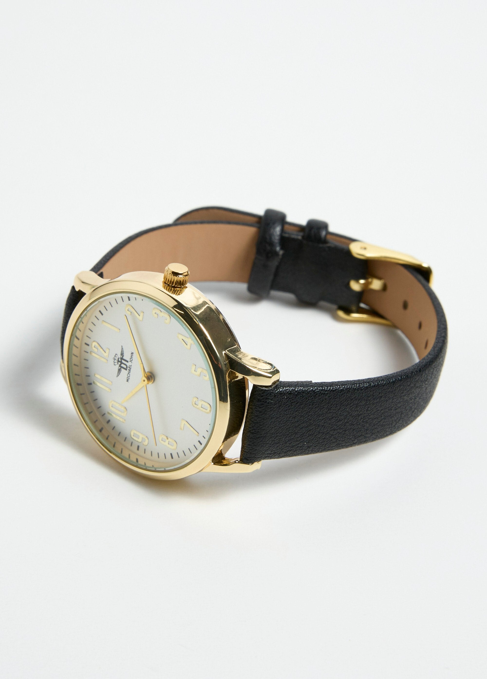 Orologio_rotondo_in_acciaio_inossidabile_con_cinturino_in_similpelle_Noir_DE1_slim