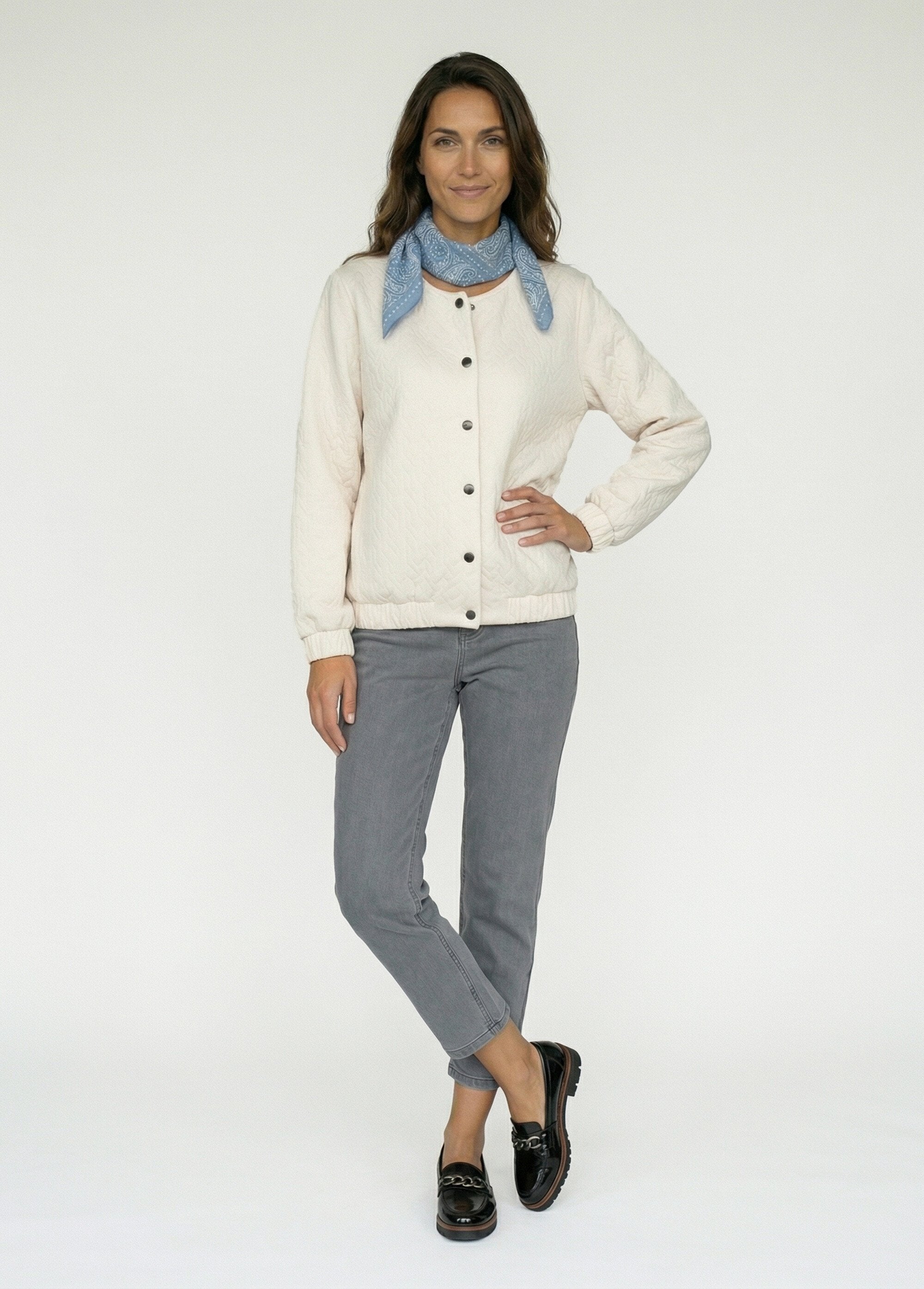 Blouson_pressionné_effet_matelassé_Ecru_SF1_slim