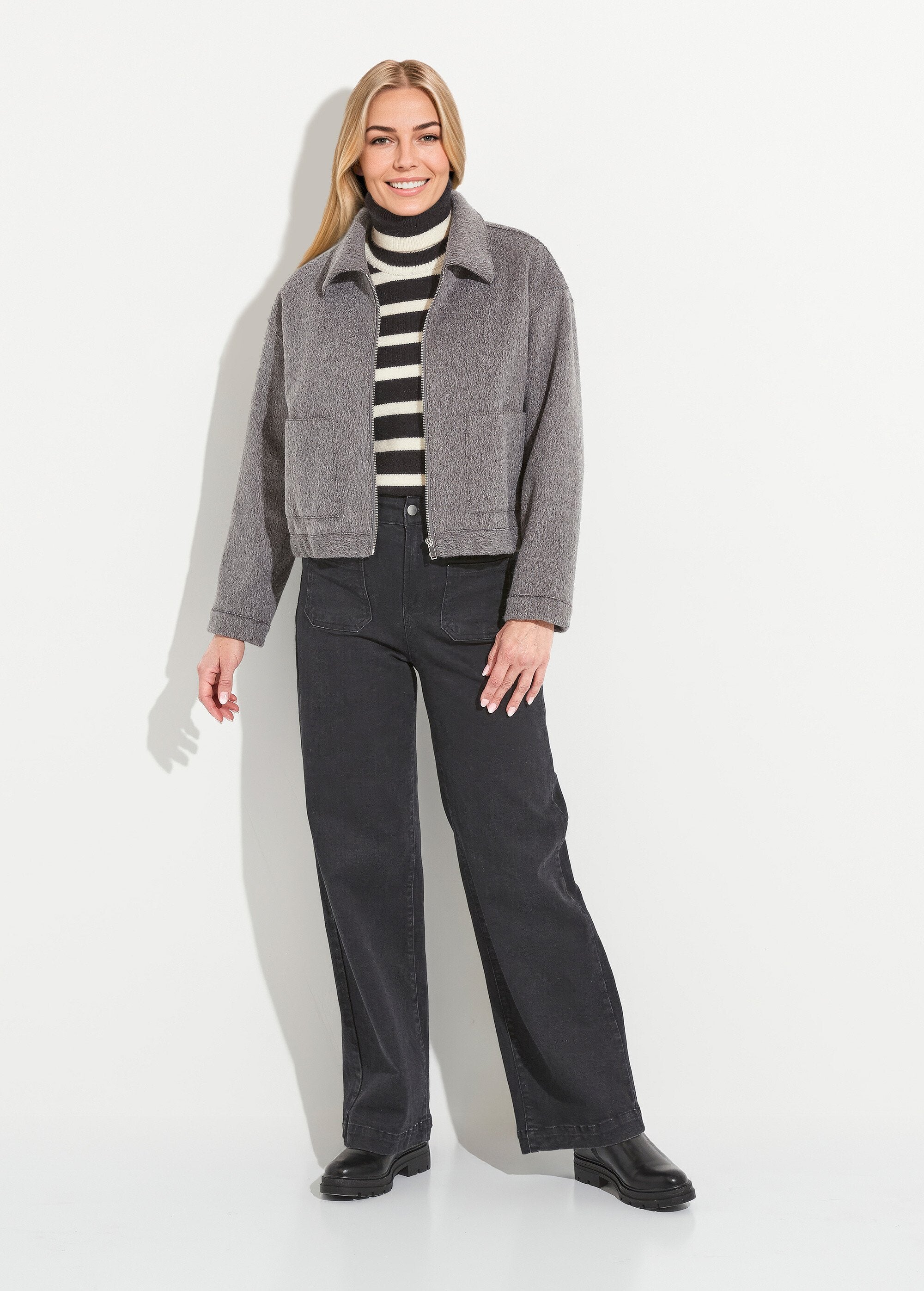 Giacca_con_zip_in_tessuto_bouclette_tinta_unita_Gris_SF1_slim