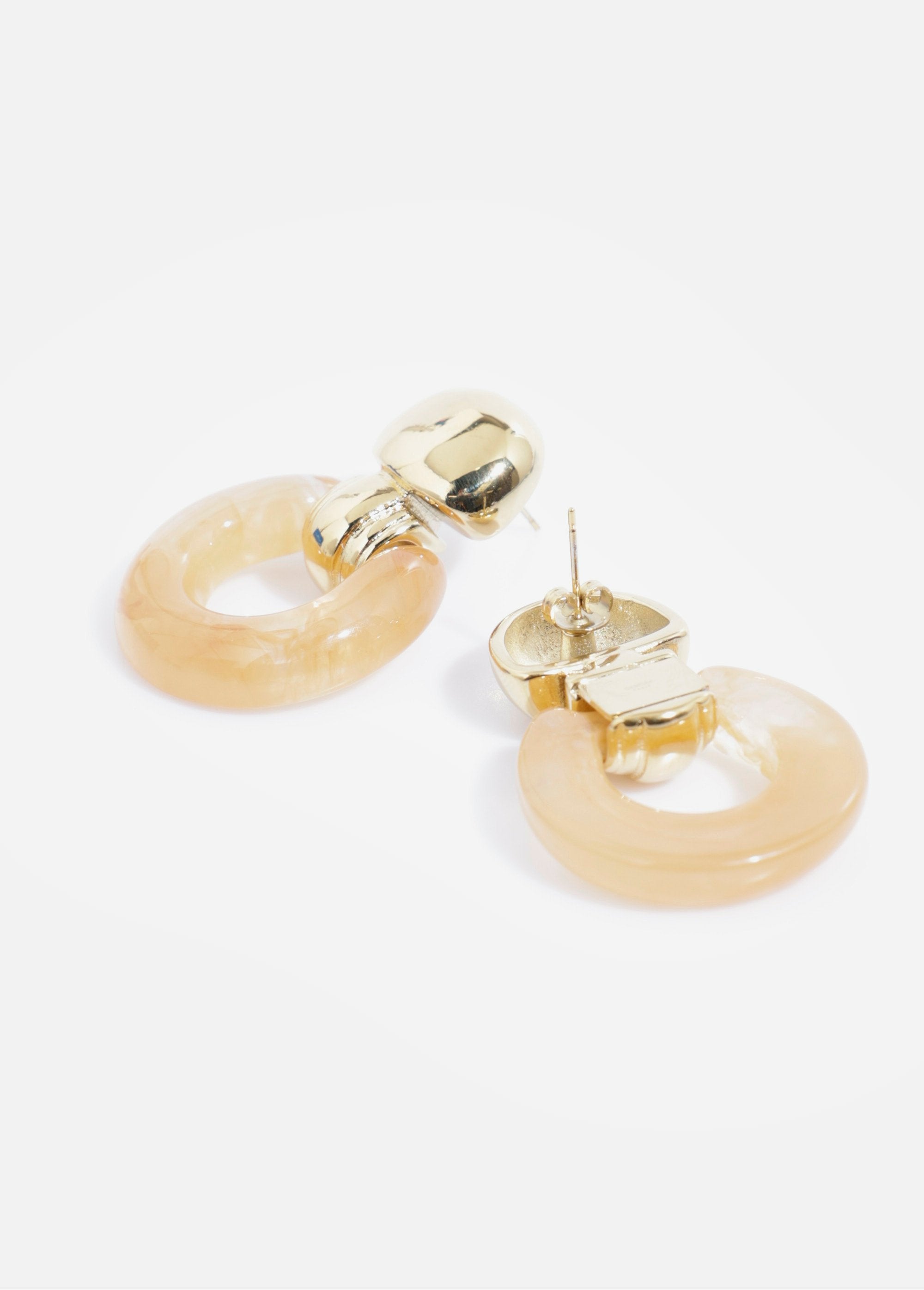 Orecchini_pendenti_in_resina,_acciaio_inossidabile_Dore_et_beige_DE1_slim