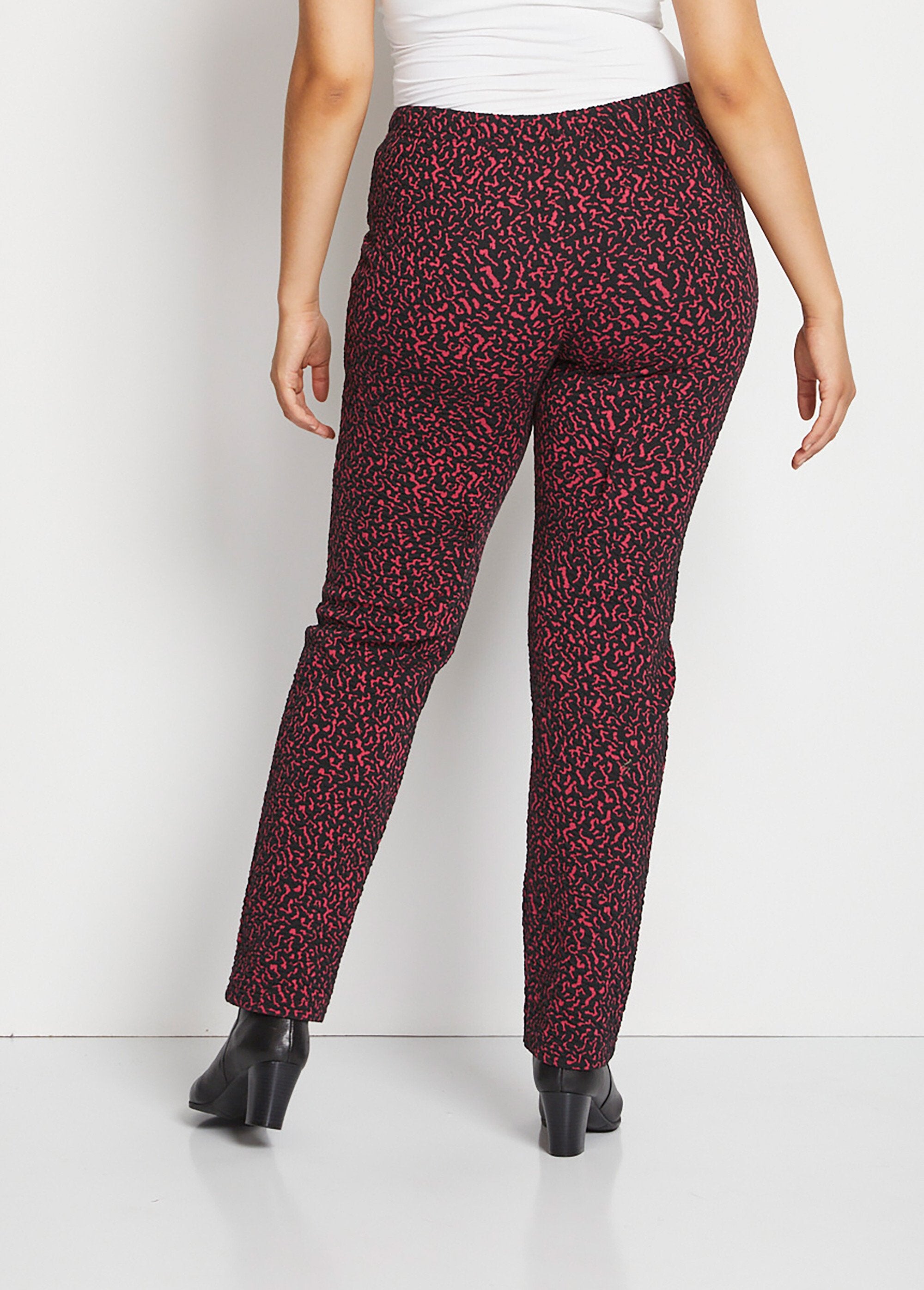 Leggings_elasticizzati_in_vita,_tinta_unita_o_bicolore_Lampone_e_nero_DO1_curvy