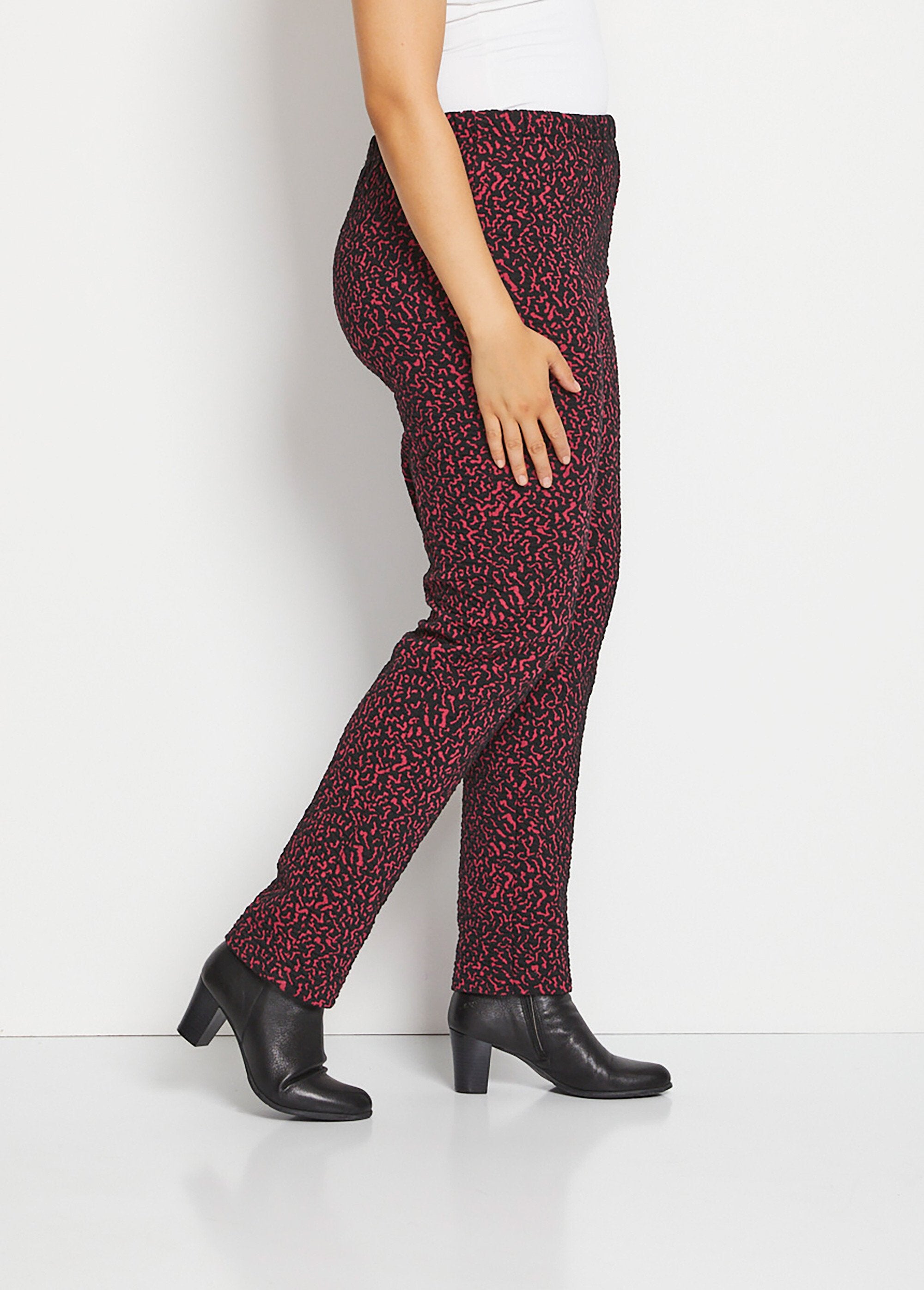 Leggings_elasticizzati_in_vita,_tinta_unita_o_bicolore_Lampone_e_nero_DR1_curvy