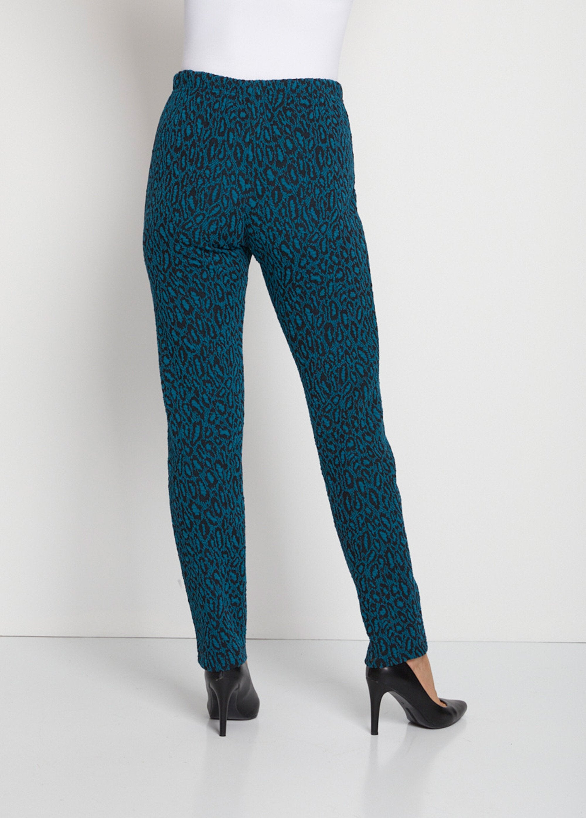 Legging_taille_élastiquée_jersey_extensible_Jacquard_lagon_et_noir_DO1_slim