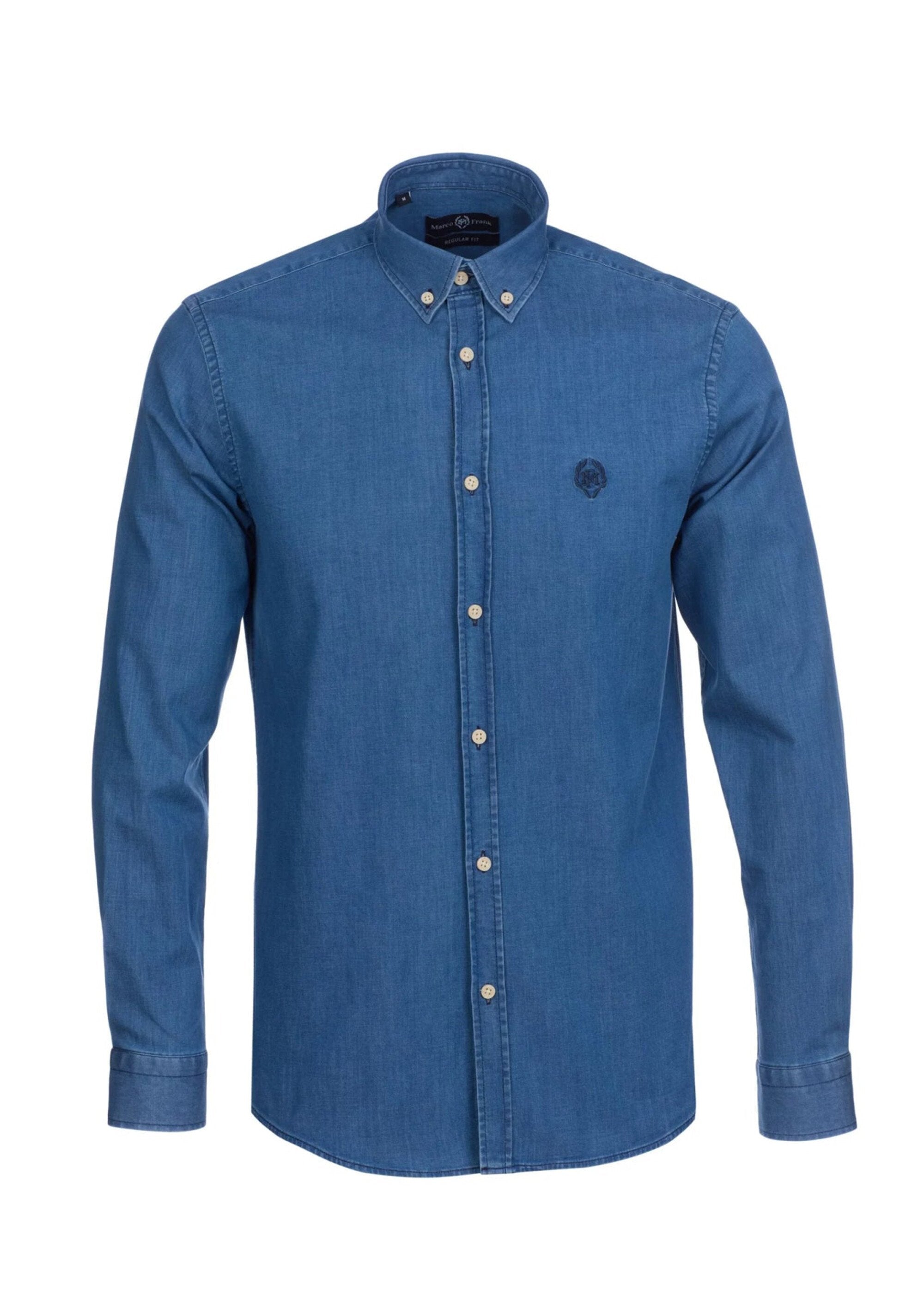 Camicia_casual_a_maniche_lunghe_in_chambray_Bleu_fonce_AP1_slim