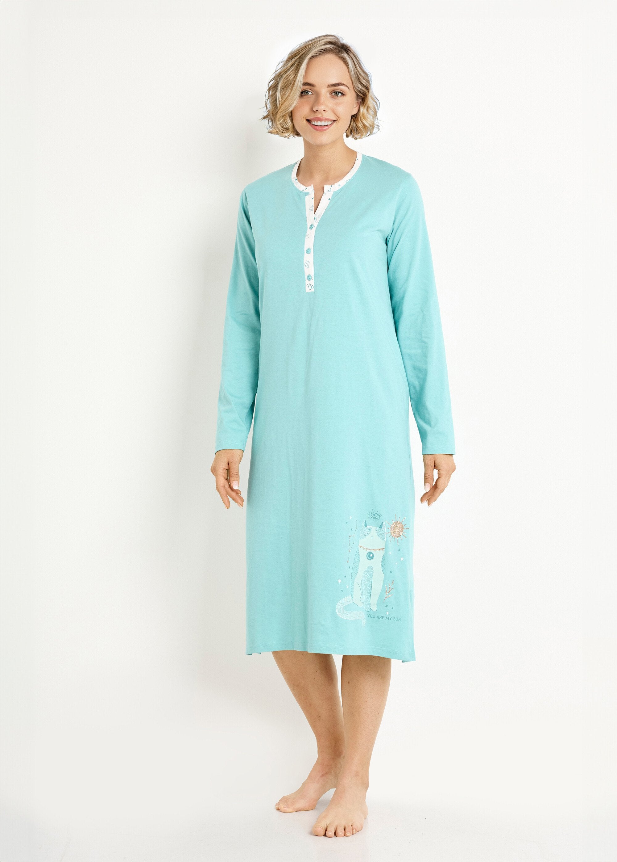 Camicia_da_notte_abbottonata_in_cotone_di_media_lunghezza_Aqua_FA1_slim