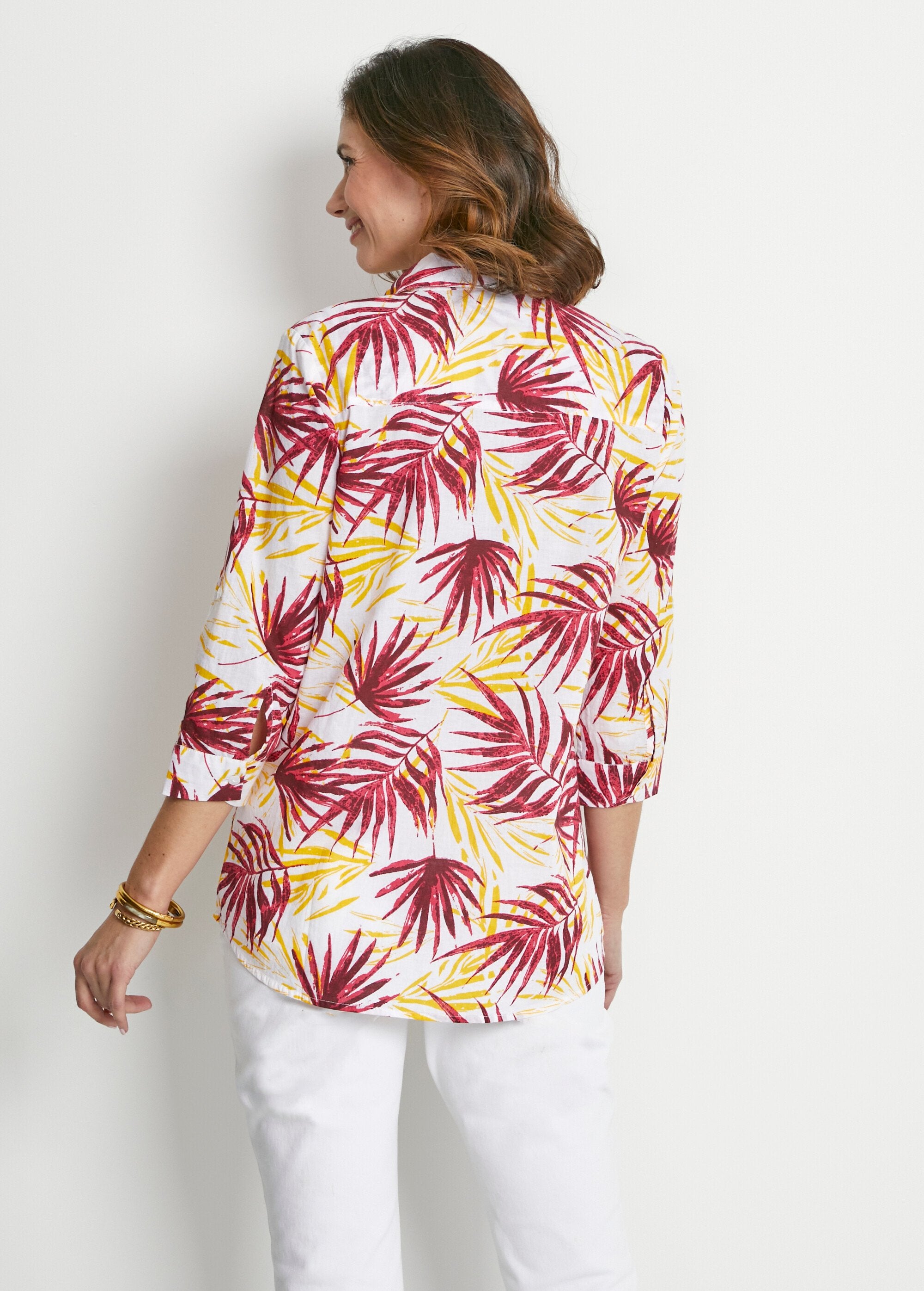 Camicetta_lunga_in_cotone_stampato_con_bottoni_Imprime_rouge_DO1_slim