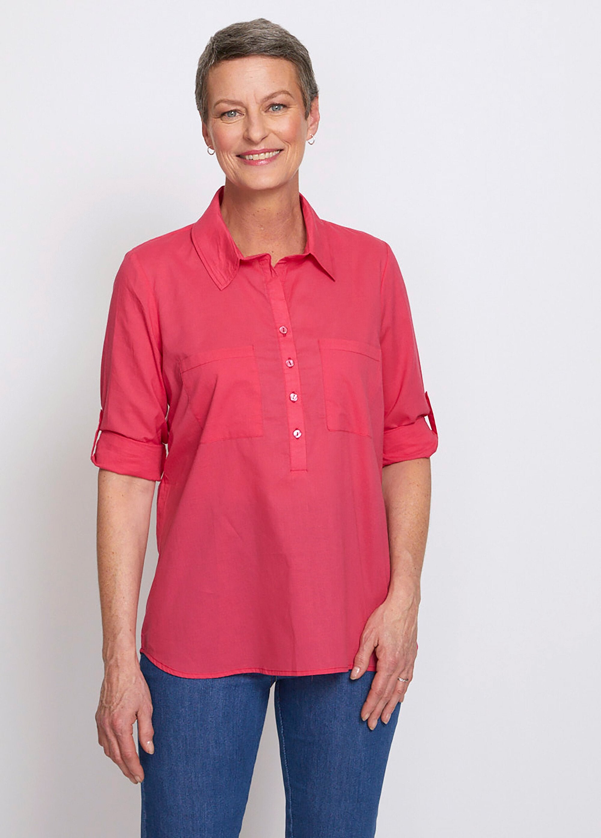 Camicetta_lunga_in_cotone_stampato_con_bottoni_Rose_FA1_slim