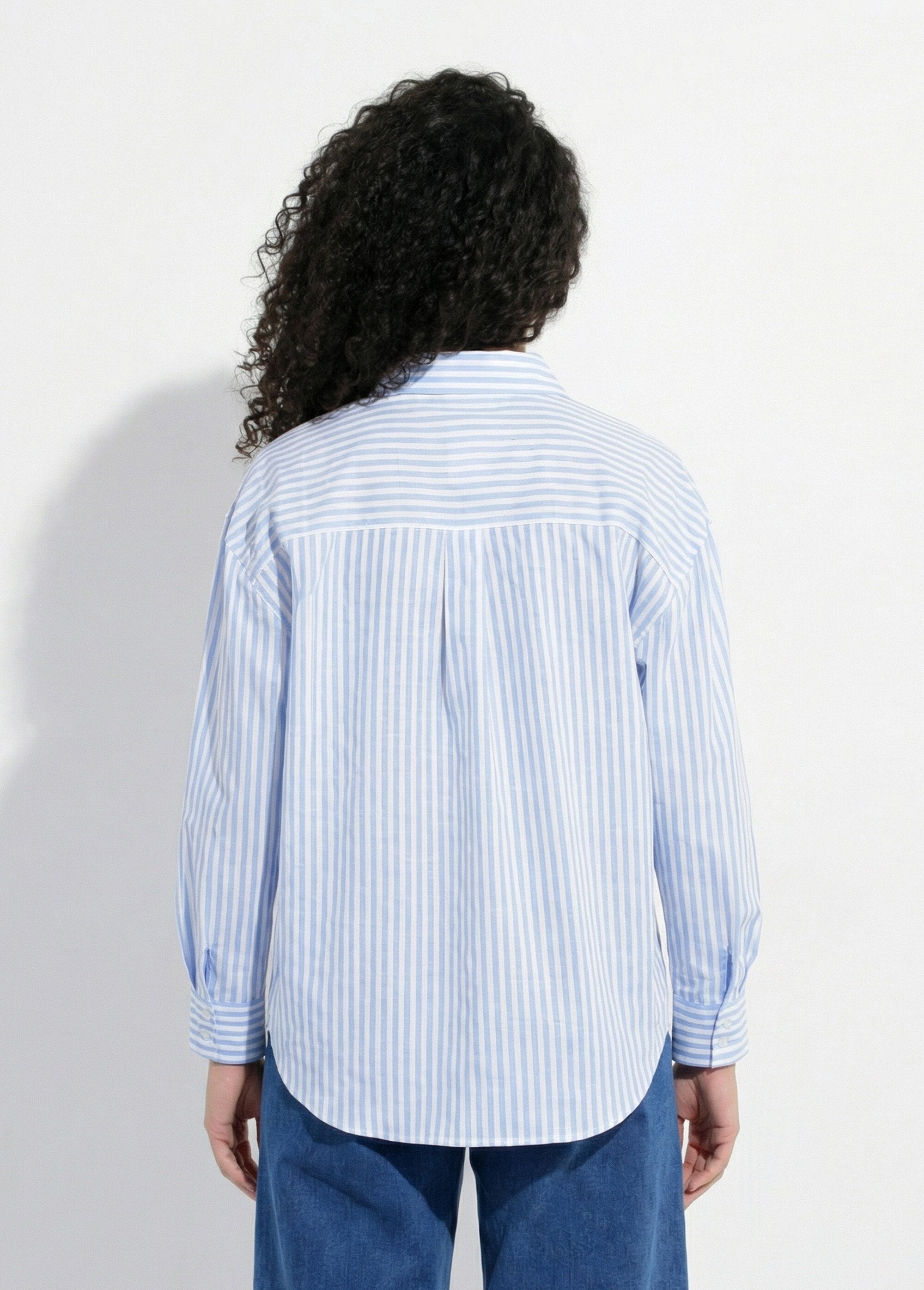 Camicetta_button-down_a_righe_con_filati_tinti,_maniche_lunghe_Bleu_et_blanc_DO1_slim