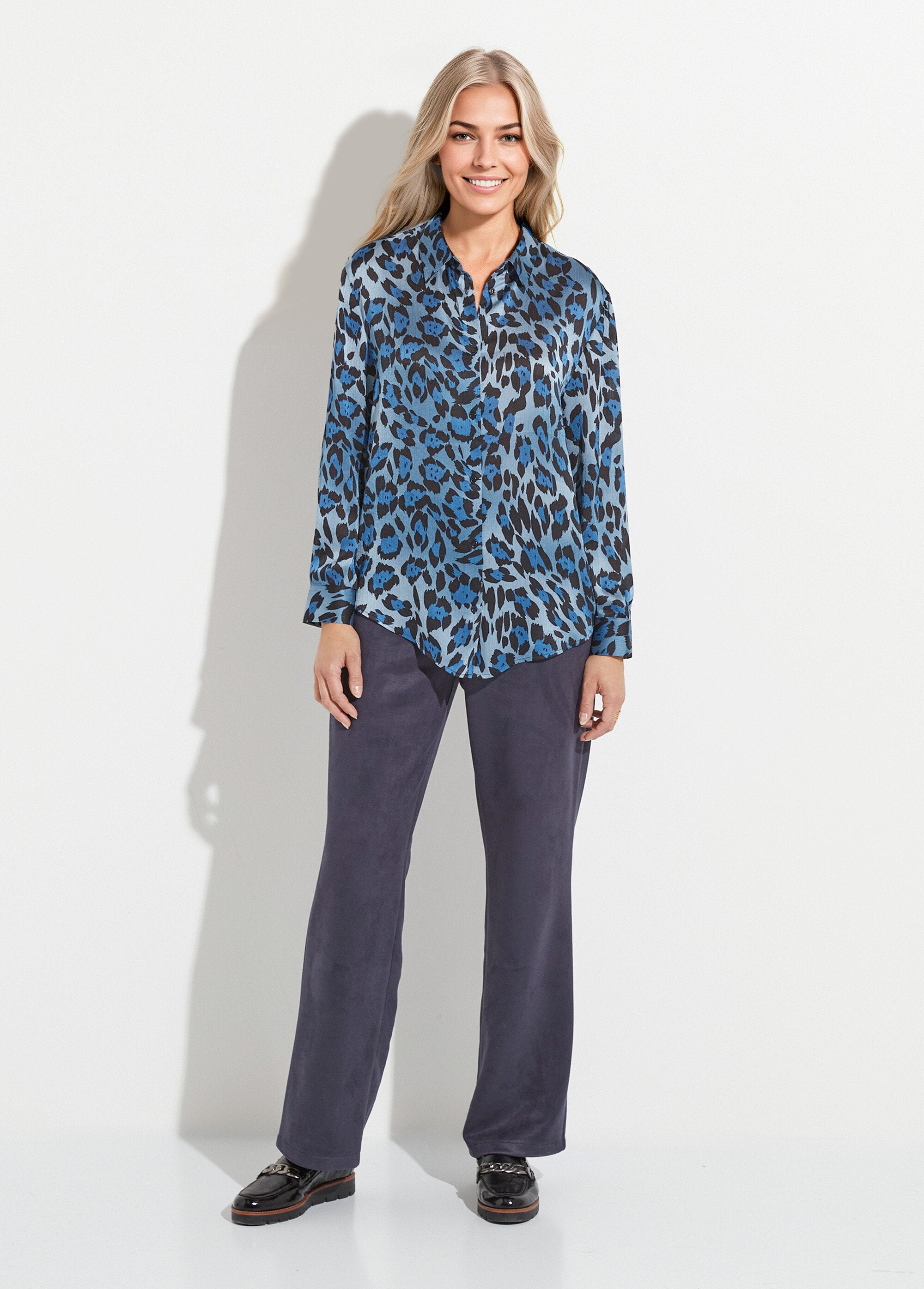 Camicetta_button-down_in_raso_a_maniche_lunghe_Imprime_bleu_SF1_slim