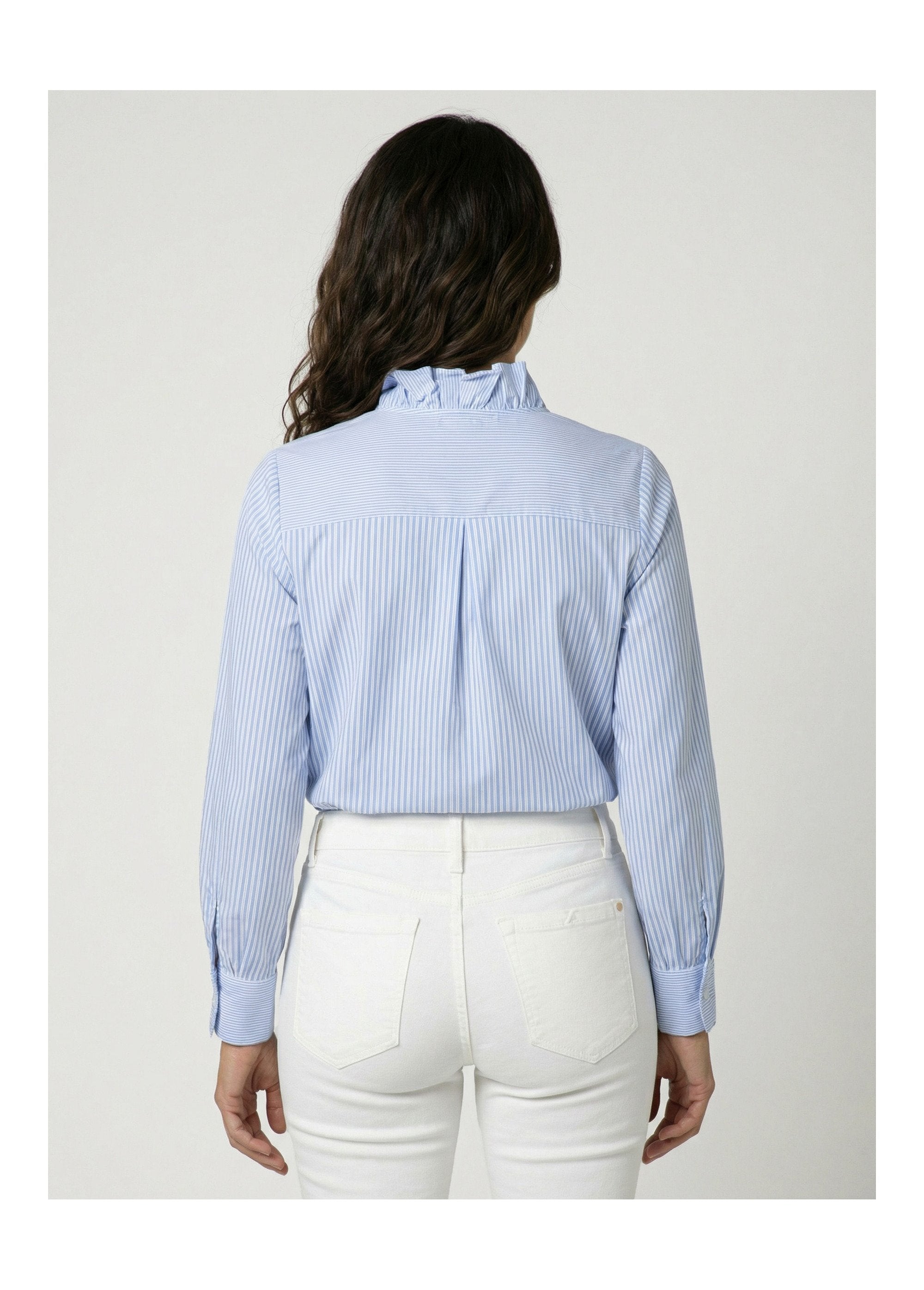 Camicetta_a_righe_plissettata_con_collo_alto_Bleu_raye_DO1_slim