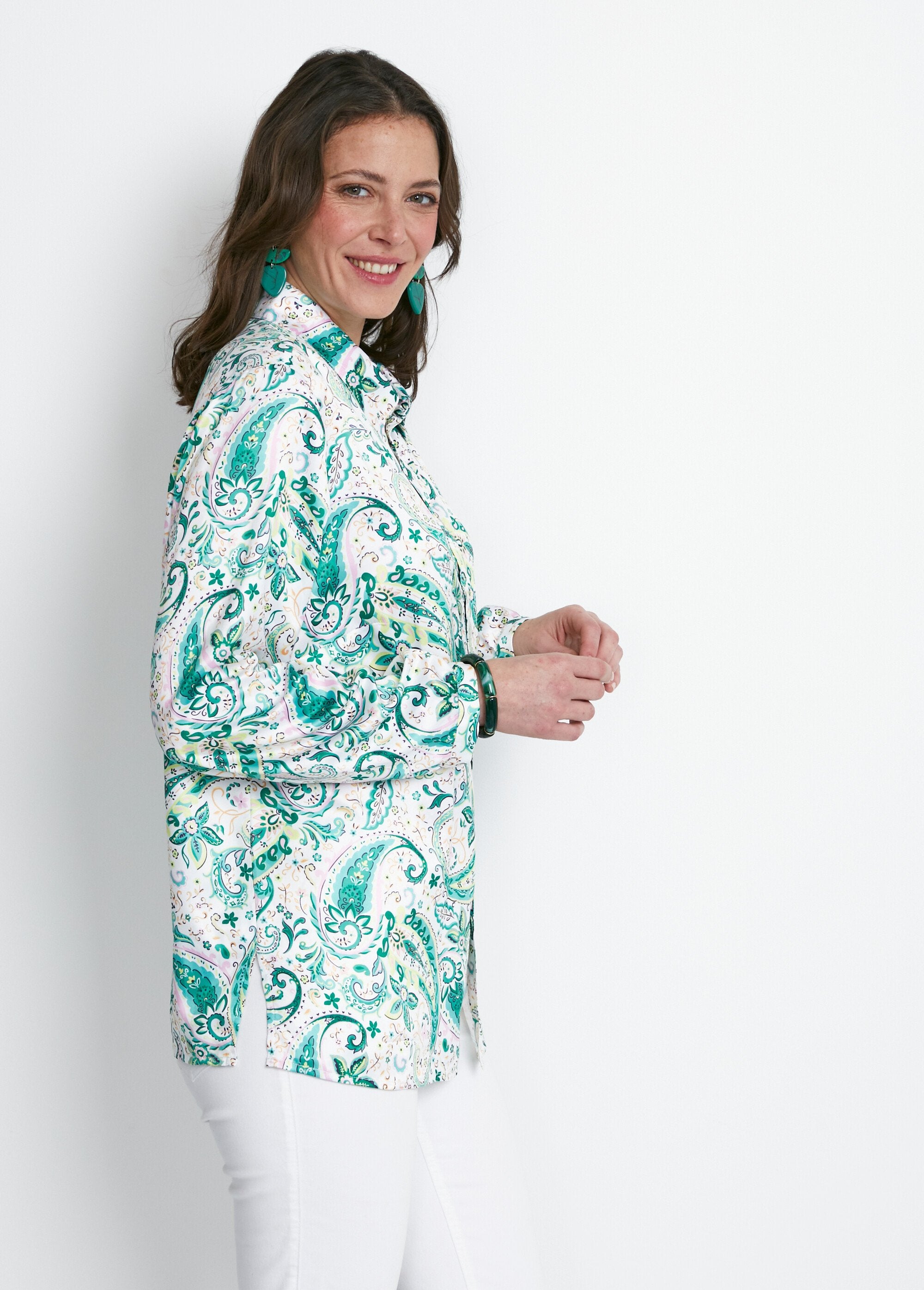 Camicetta_lunga_e_dritta_in_raso_con_bottoni_Imp._Verde_DR1_slim