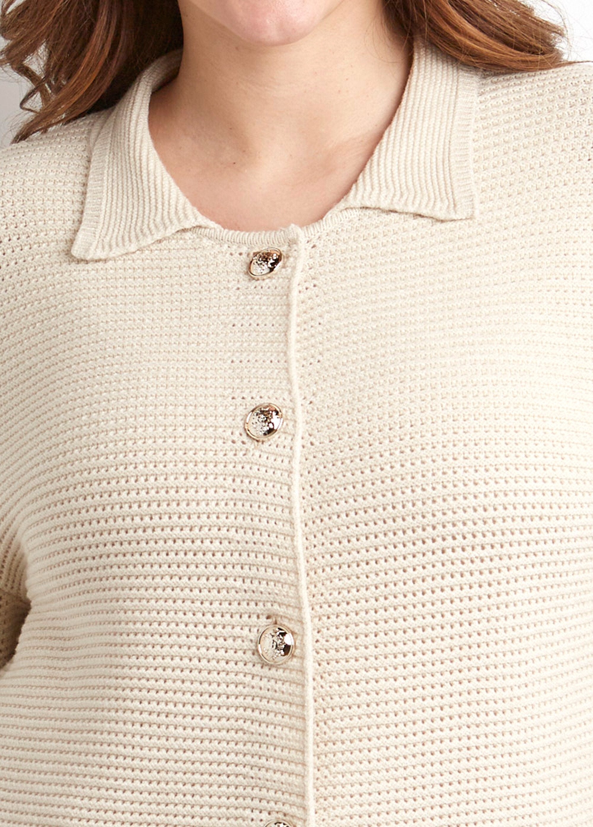Cardigan_tinta_unita_abbottonato_con_colletto_a_maniche_lunghe_Beige_DE1_curvy