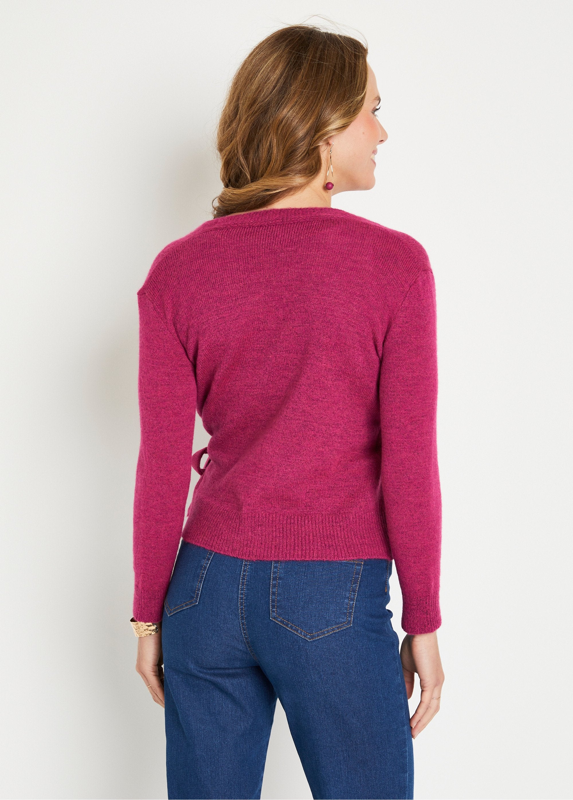 Cardigan_corto_avvolgente_in_maglia_muschiata_Fuchsia_DO1_slim
