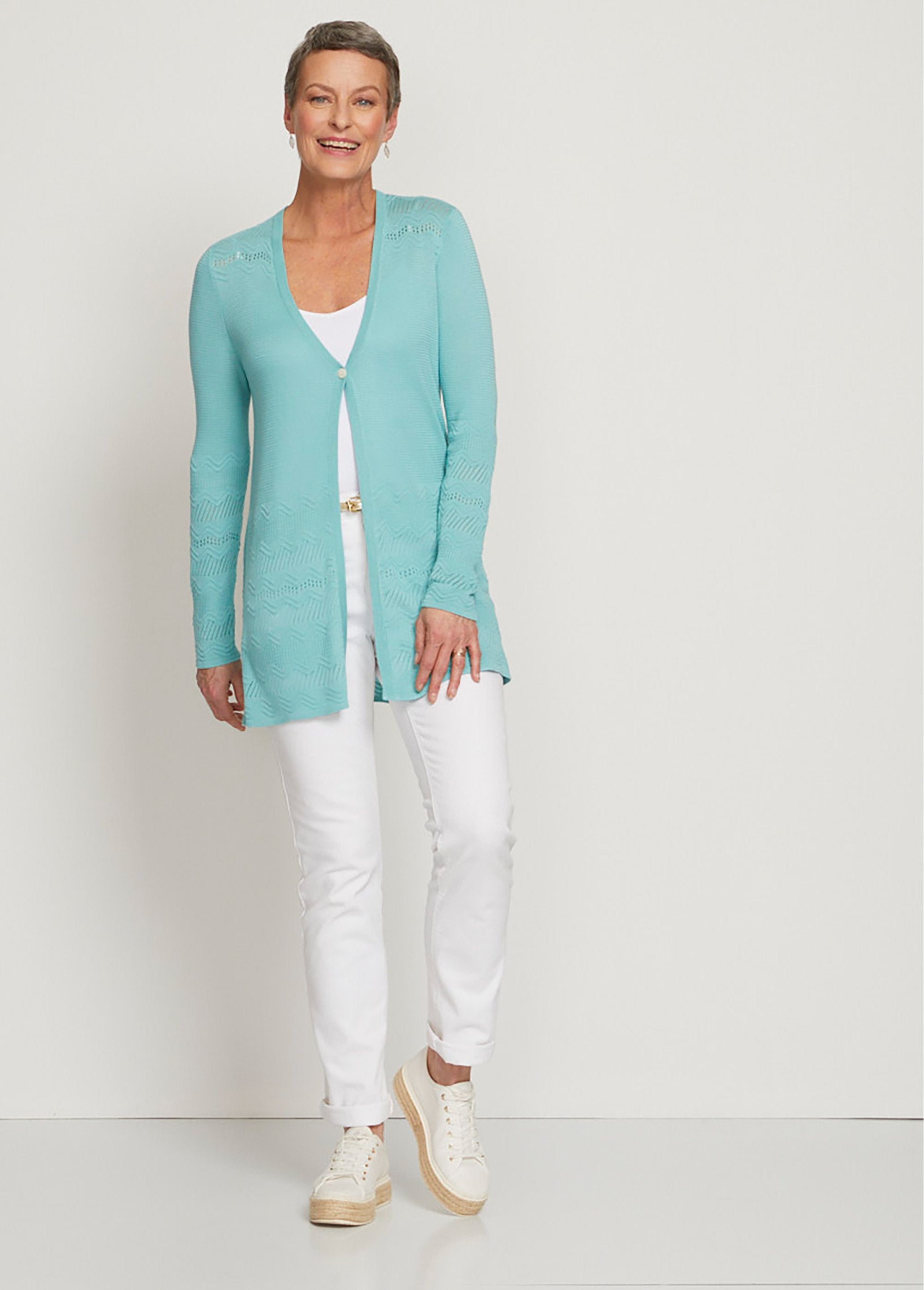 Cardigan_a_1_bottone_di_media_lunghezza_in_maglia_fantasia_Aqua_SF1_slim