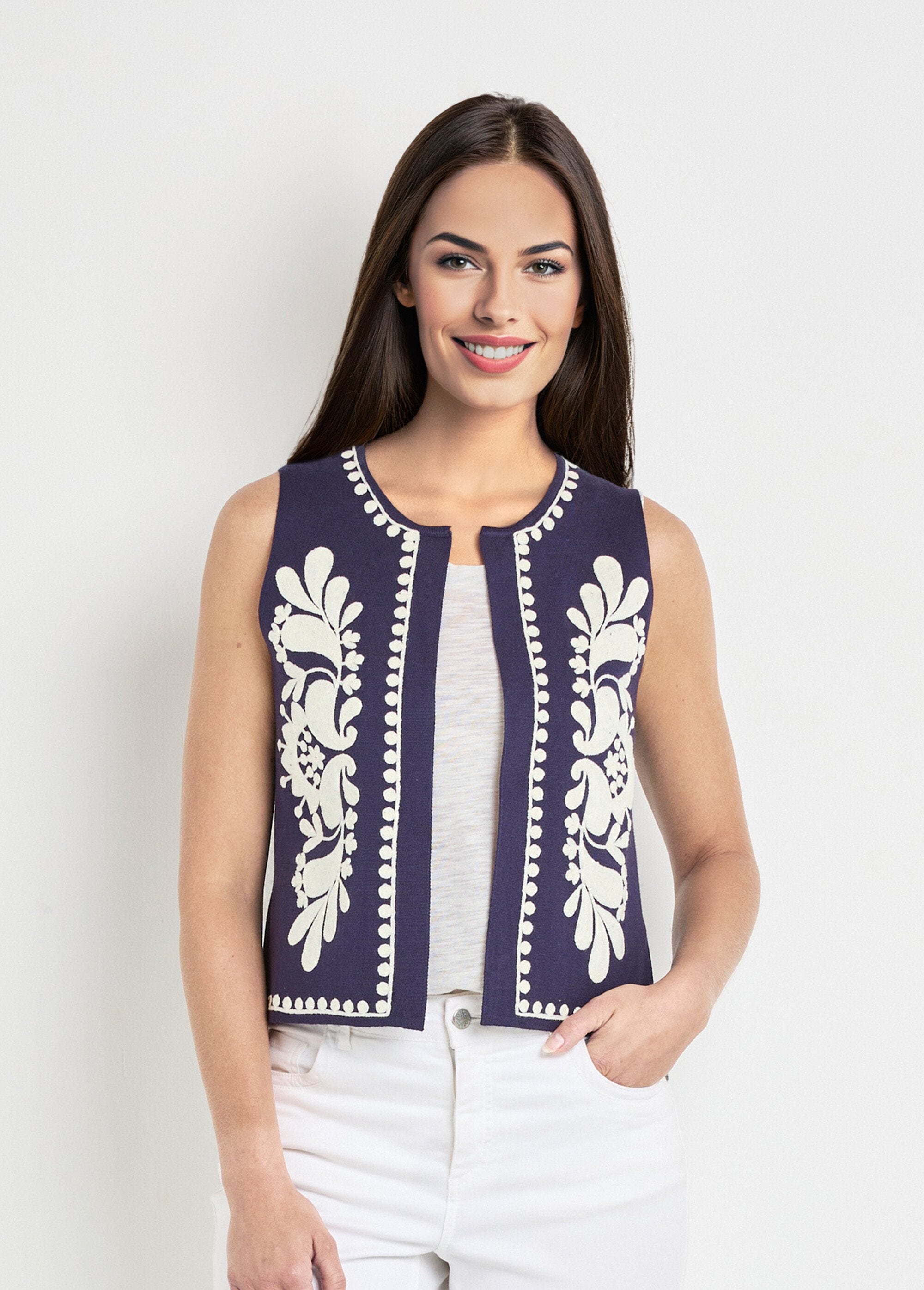 Cardigan_senza_maniche_in_maglia_con_ricamo_Marine_FA1_slim