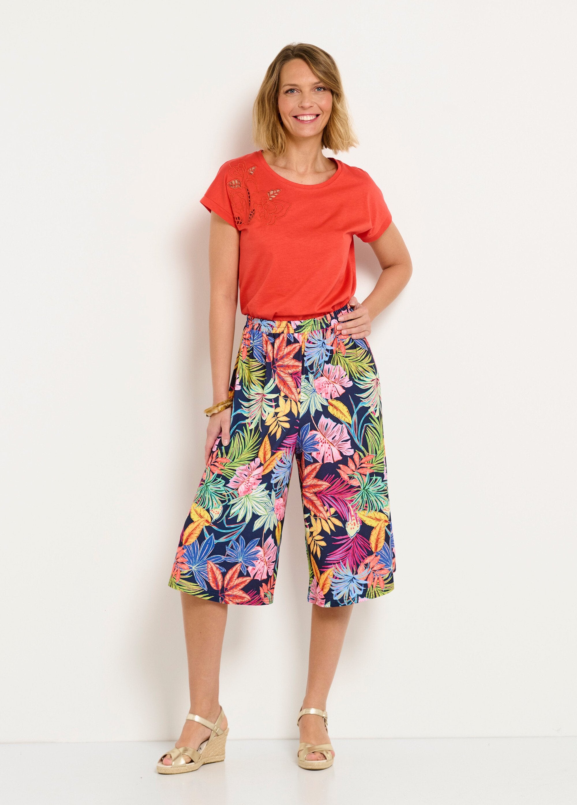 Culottes_con_stampa_a_foglie_ed_elastico_in_vita_Marine_et_rose_SF1_slim