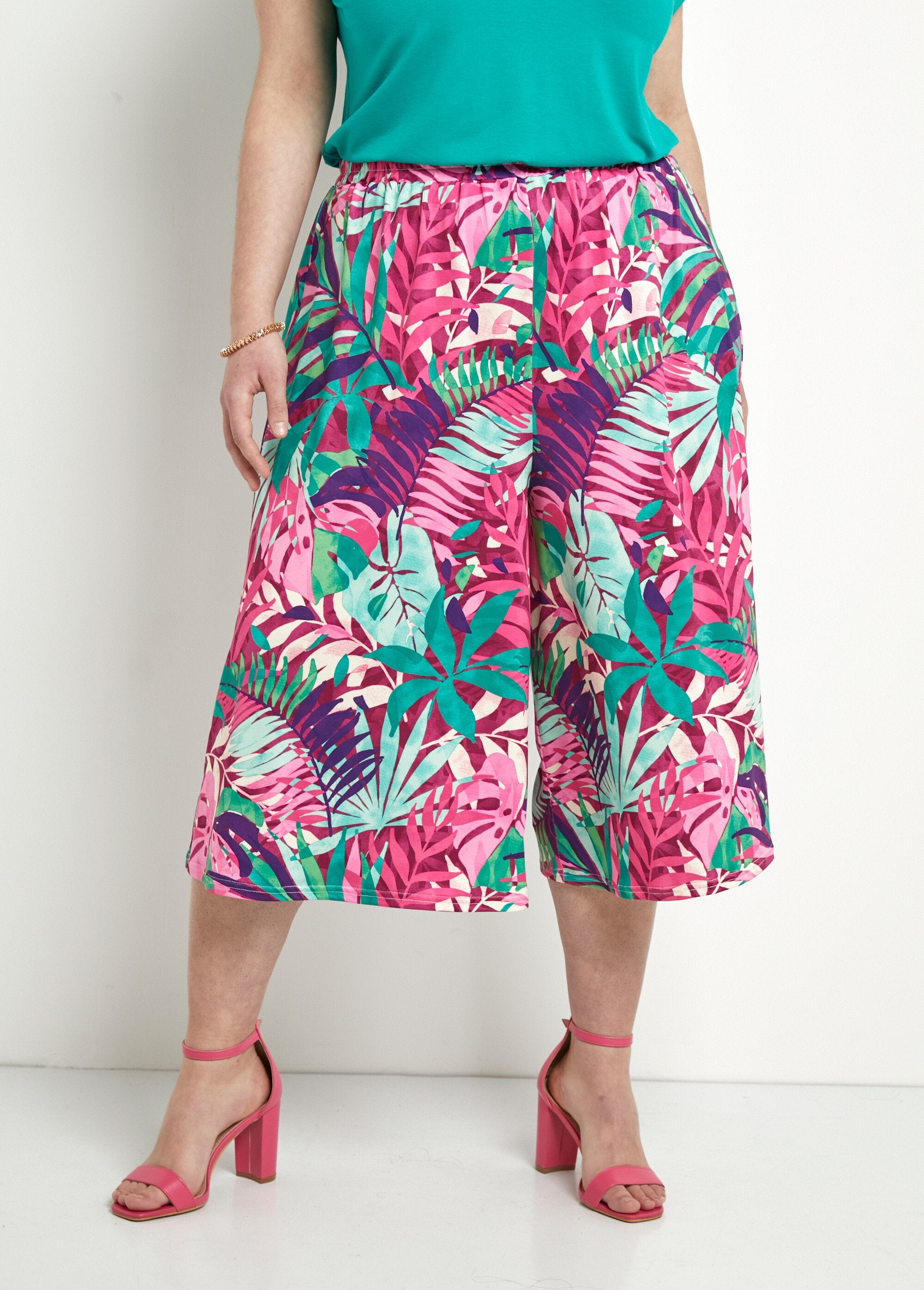 Culottes_con_stampa_tropicale_ed_elastico_in_vita_Multicolore_FA1_curvy