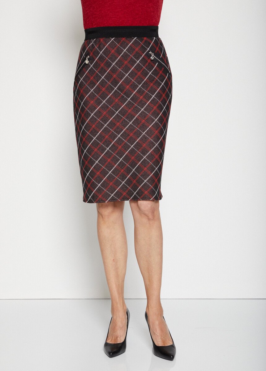 Gonna_a_tubino_in_jacquard_check_Noir_et_rouge_FA1_slim