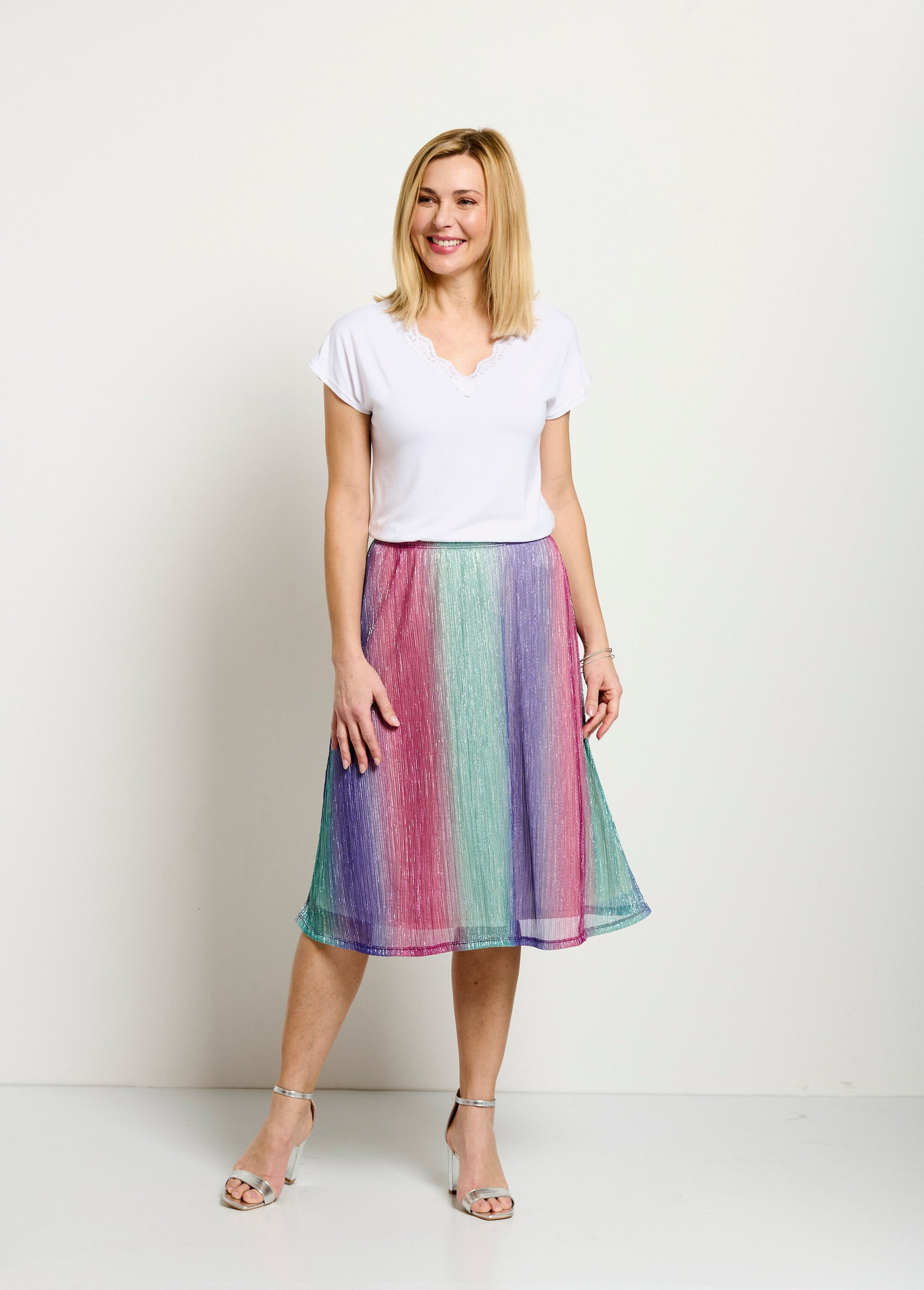 Gonna_svasata_lucida_di_media_lunghezza_con_elastico_in_vita_Rose_et_aqua_SF1_slim