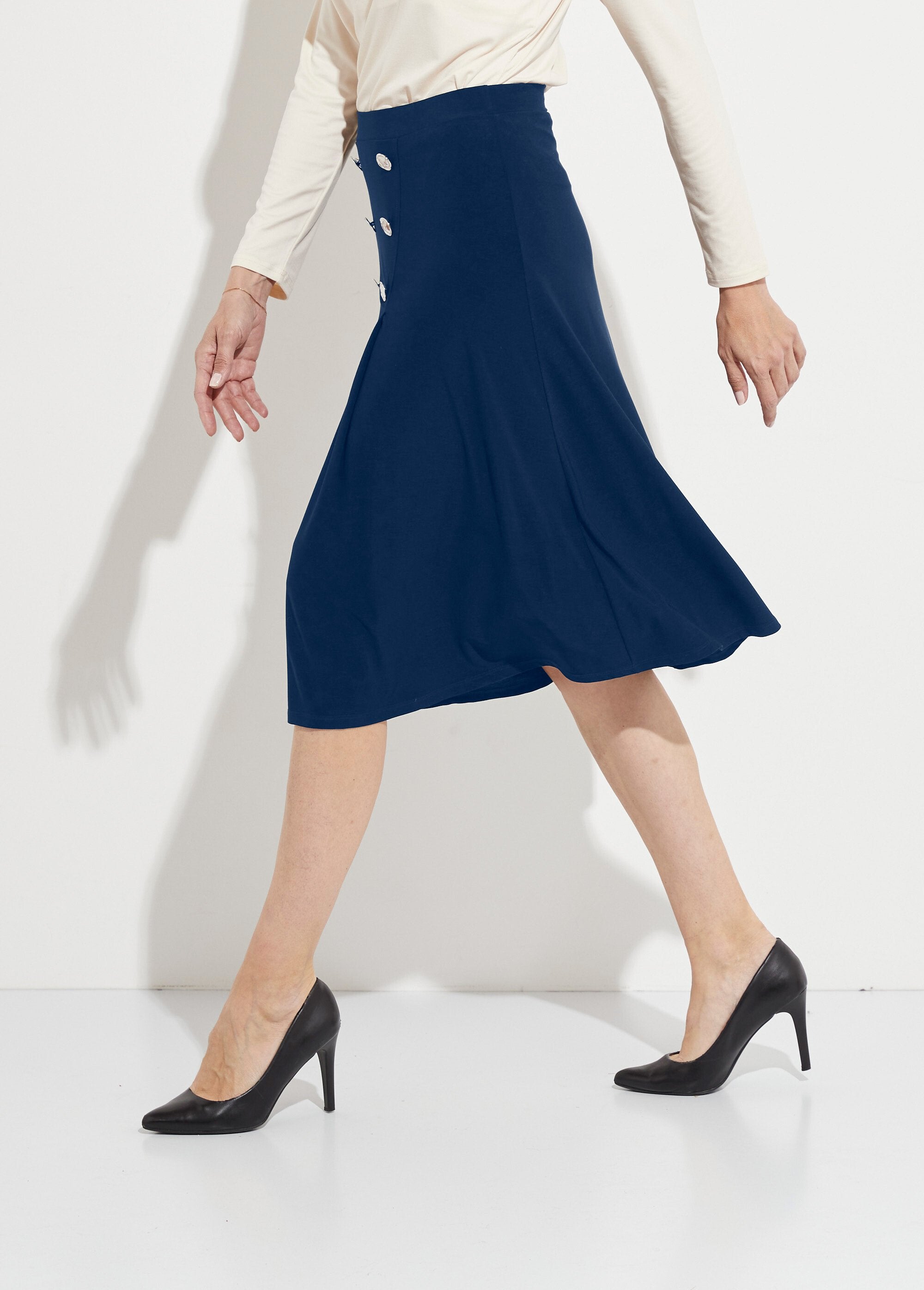 Gonna_svasata_di_media_lunghezza_in_maglia_liscia_con_ponte_Marine_DR1_slim