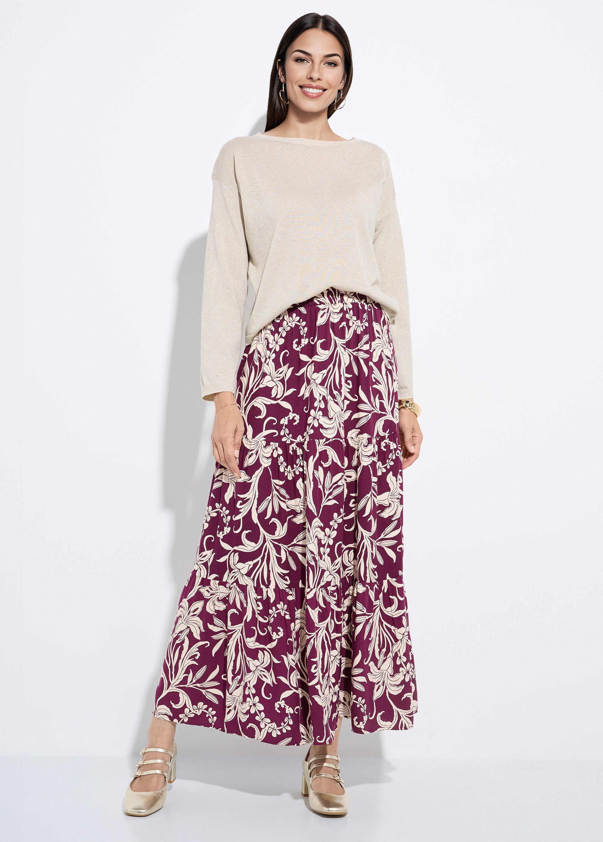 Gonna_lunga_con_volant,_motivo_a_giglio_Violet_et_ecru_SF1_slim