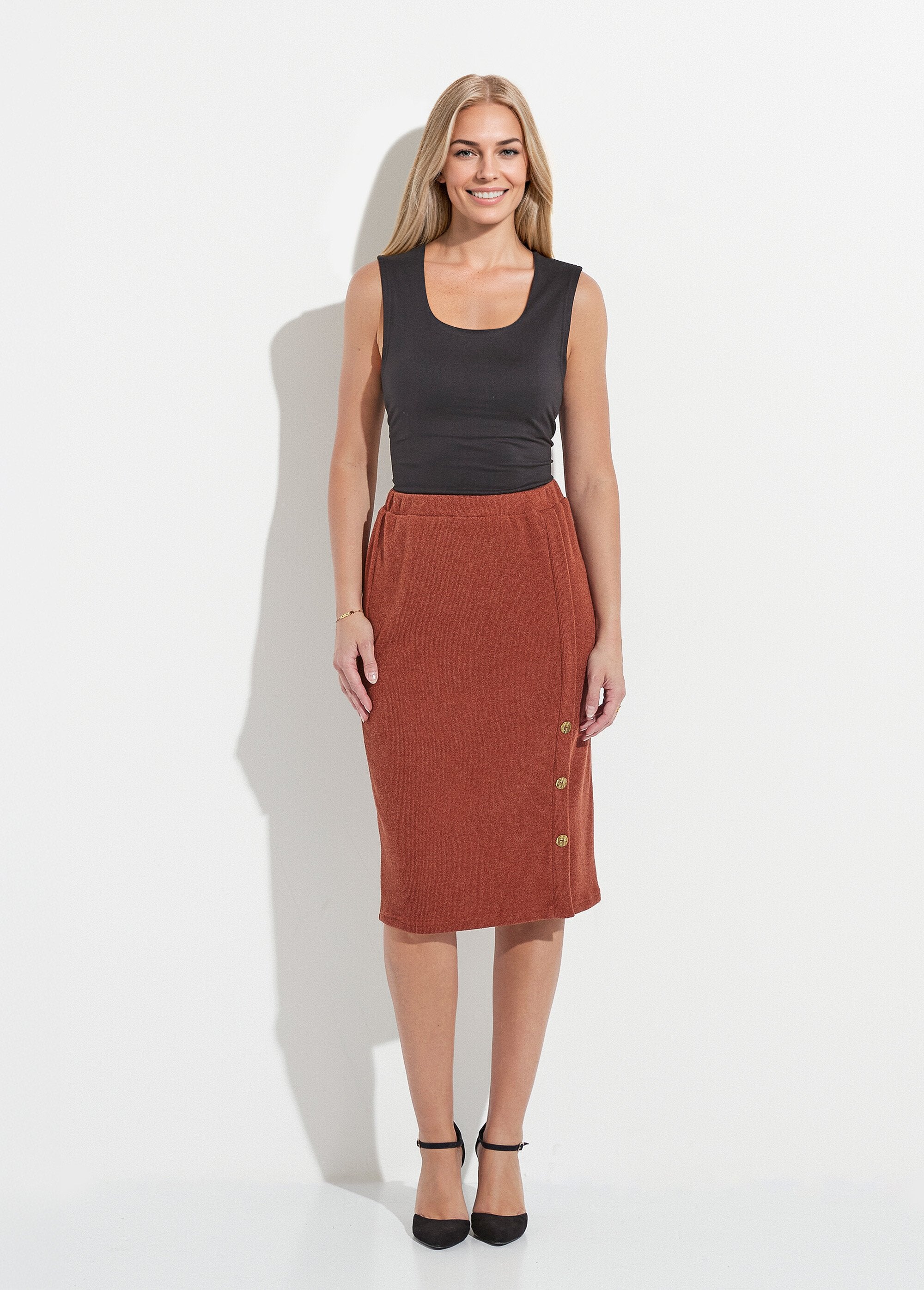 Gonna_lunga_e_dritta_in_maglia_con_bottoni_fantasia_Camel_SF1_slim
