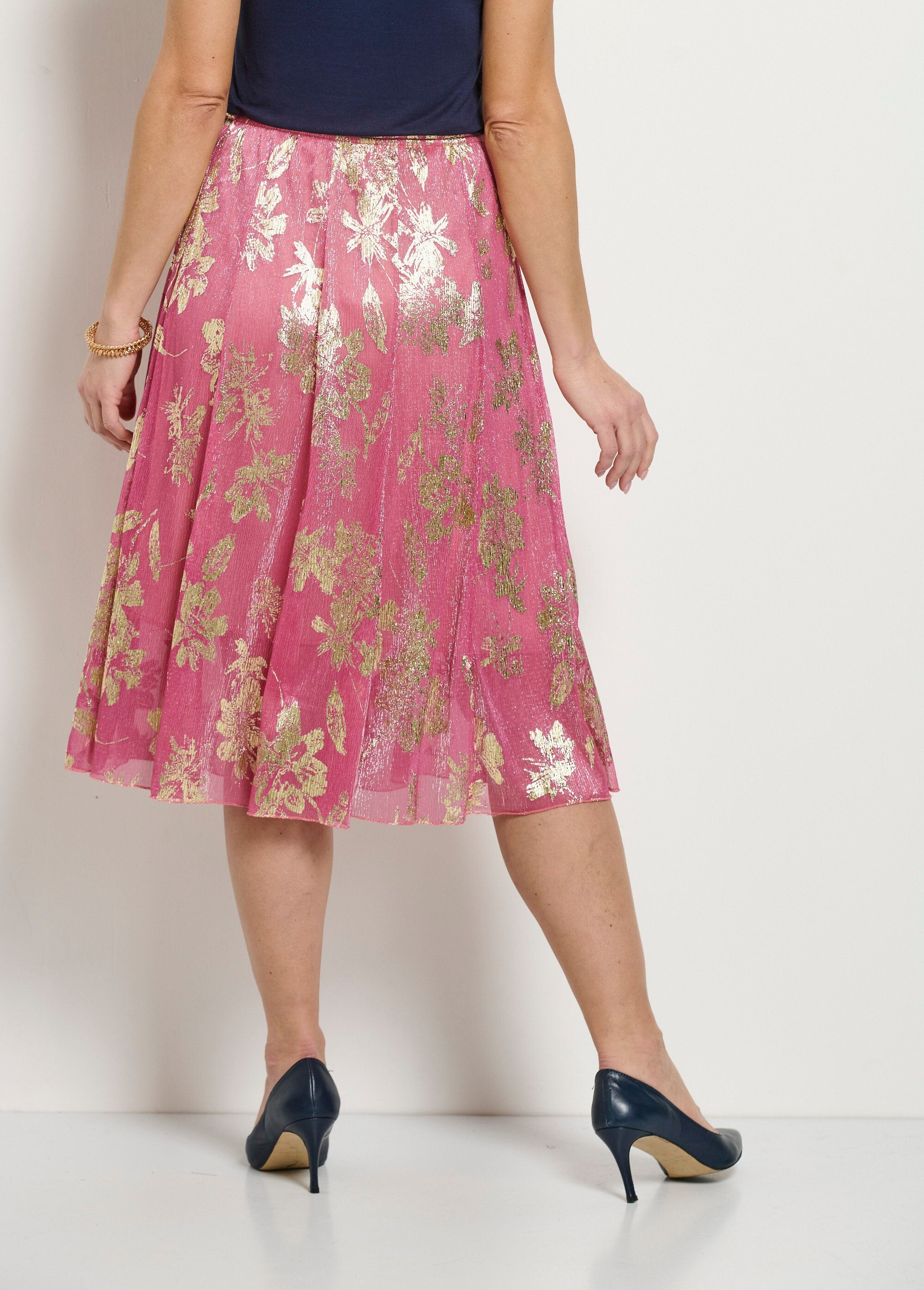 Gonna_ampia_di_media_lunghezza_con_stampa_a_fogliame_dorato_Rose_DO1_slim
