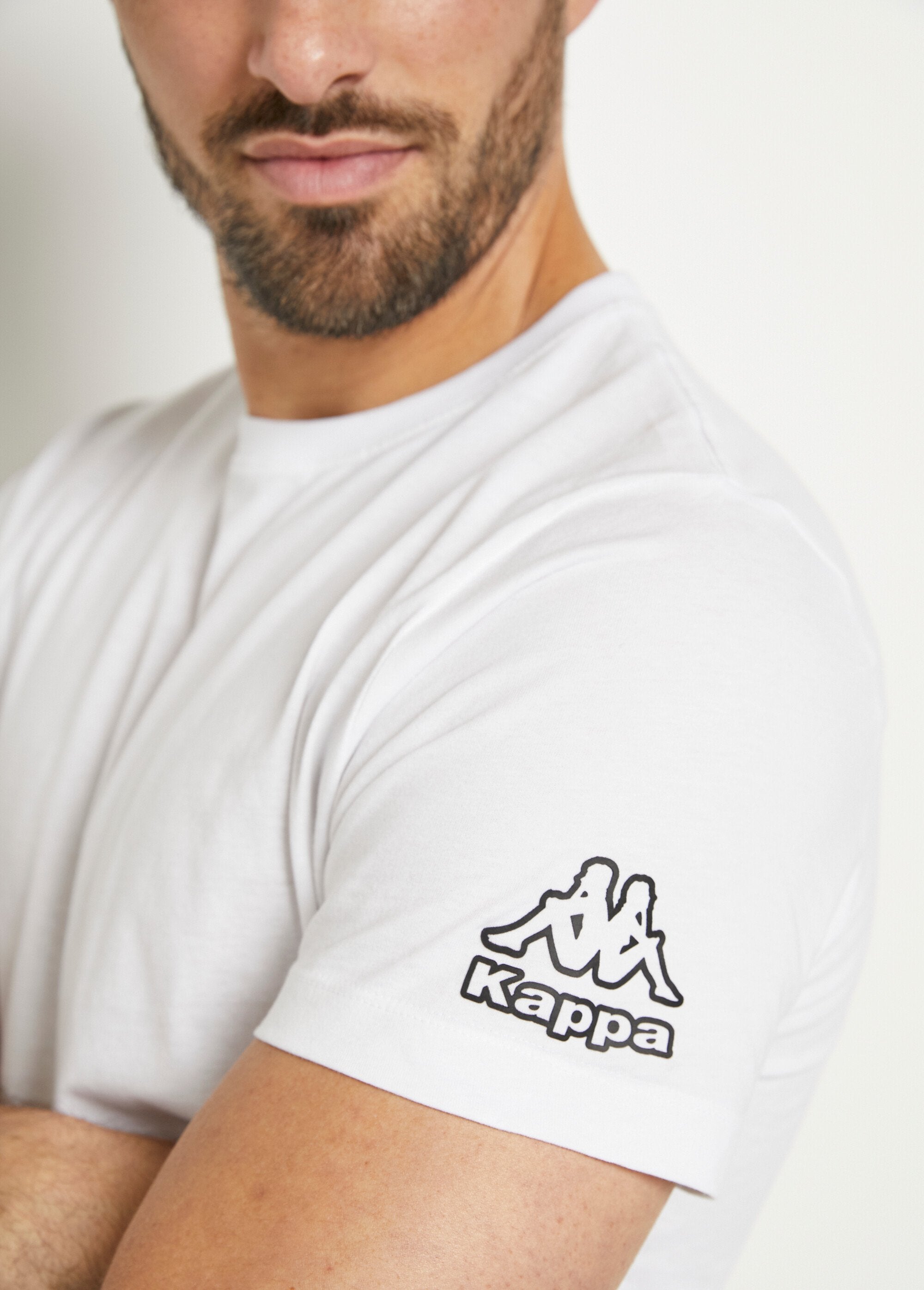 Kappa®_-_Set_di_2_T-shirt_con_logo_e_colletto_rotondo_Blanc_lot_2_DE1_slim