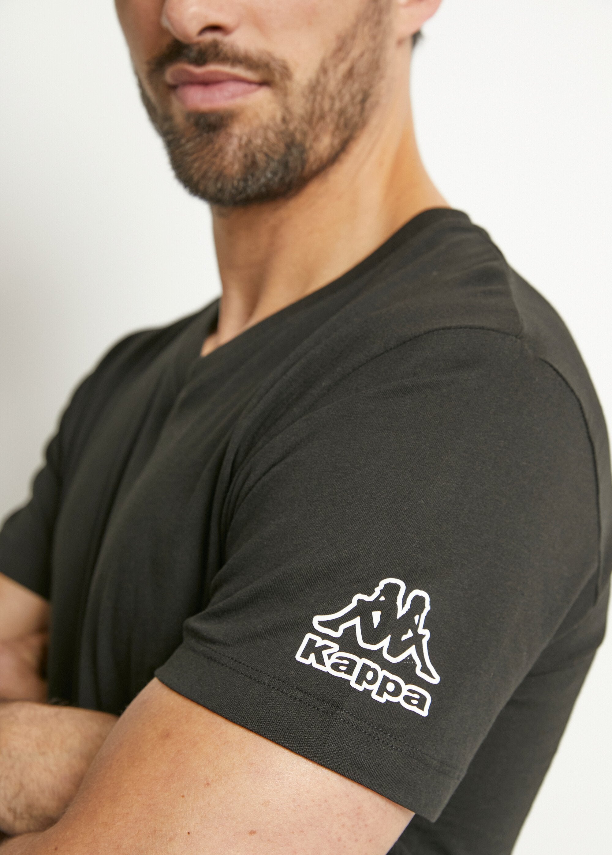 Confezione_da_2_magliette_con_logo_con_scollo_a_V,_trasparenti_Noir_lot_2_DE1_slim