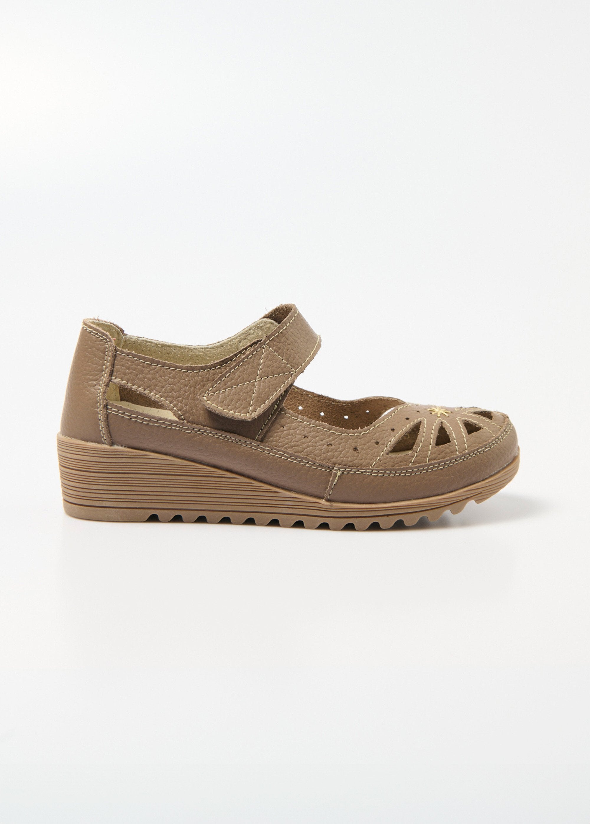 La_Bottine_Souriante®_-_Sandali_con_velcro_di_larghezza_confortevole_Taupe_DR1_slim