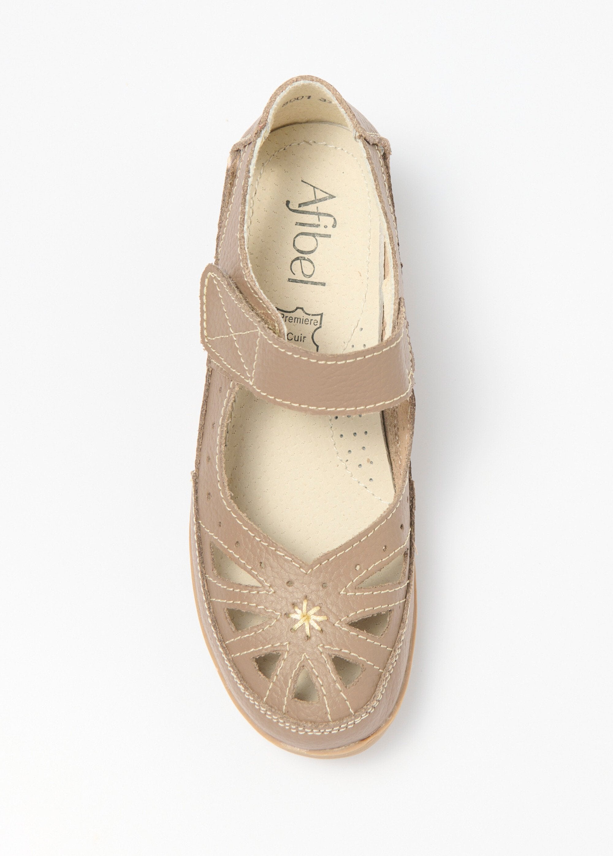 La_Bottine_Souriante®_-_Sandali_con_velcro_di_larghezza_confortevole_Taupe_OV1_slim