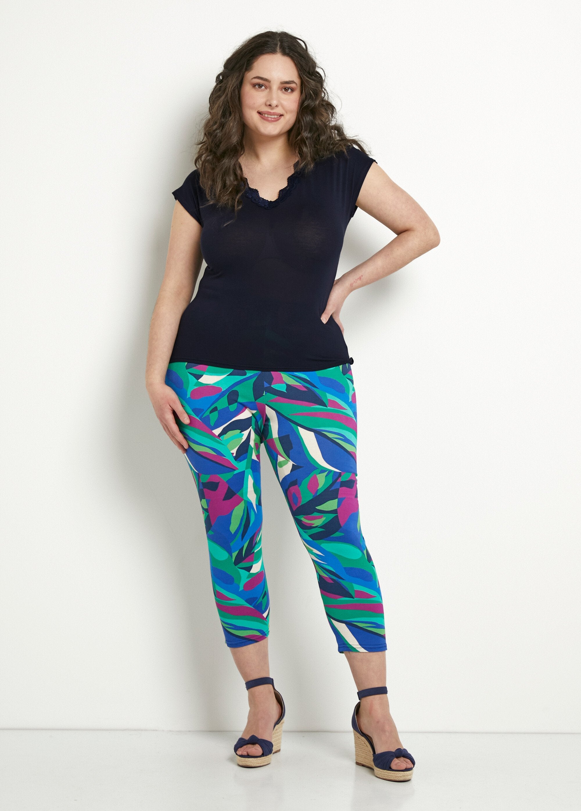 Leggings_corti_con_elastico_in_vita_Multicolore_SF1_curvy