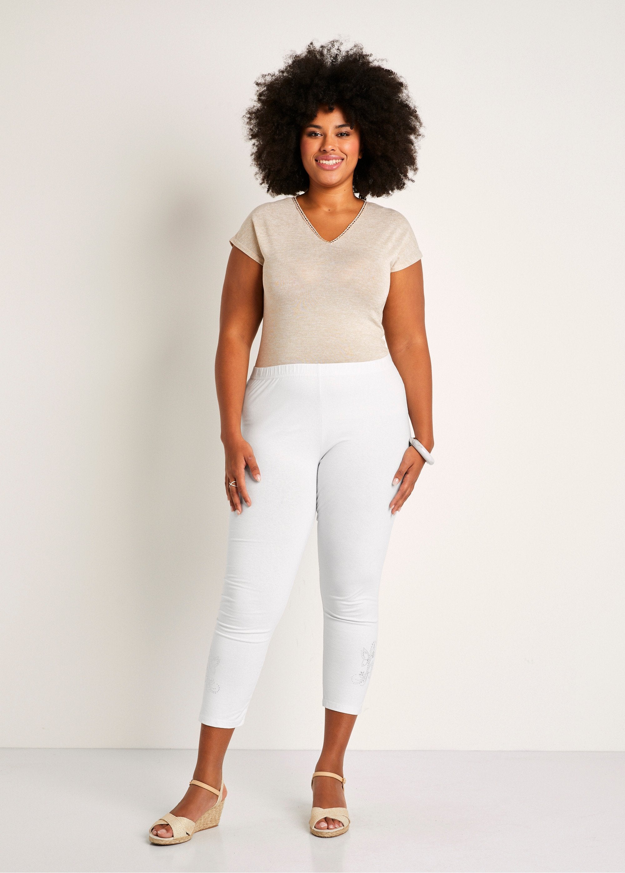 Leggings_corti_tinta_unita_con_elastico_in_vita_Bianco_SF1_curvy