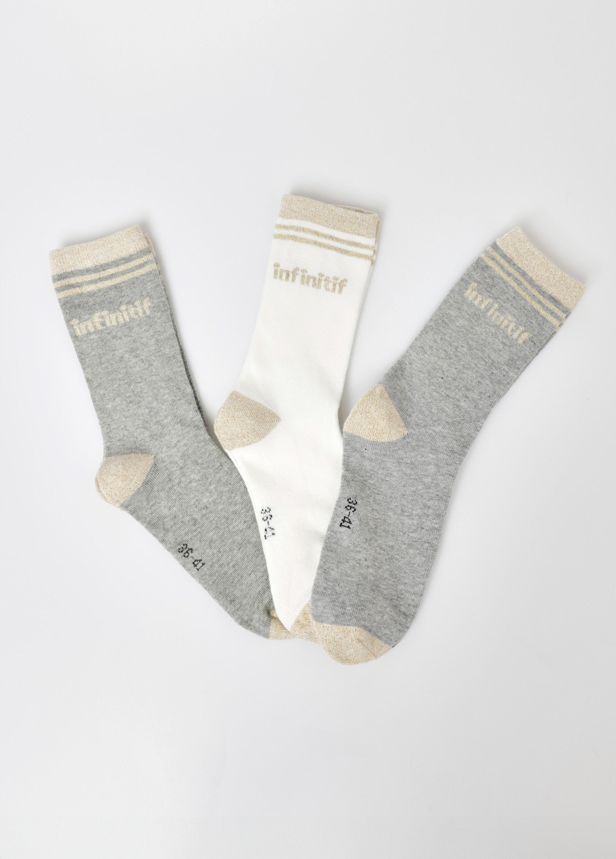 Set_di_3_calzini_con_logo,_metallizzati_Assortis_gris_FA1_slim