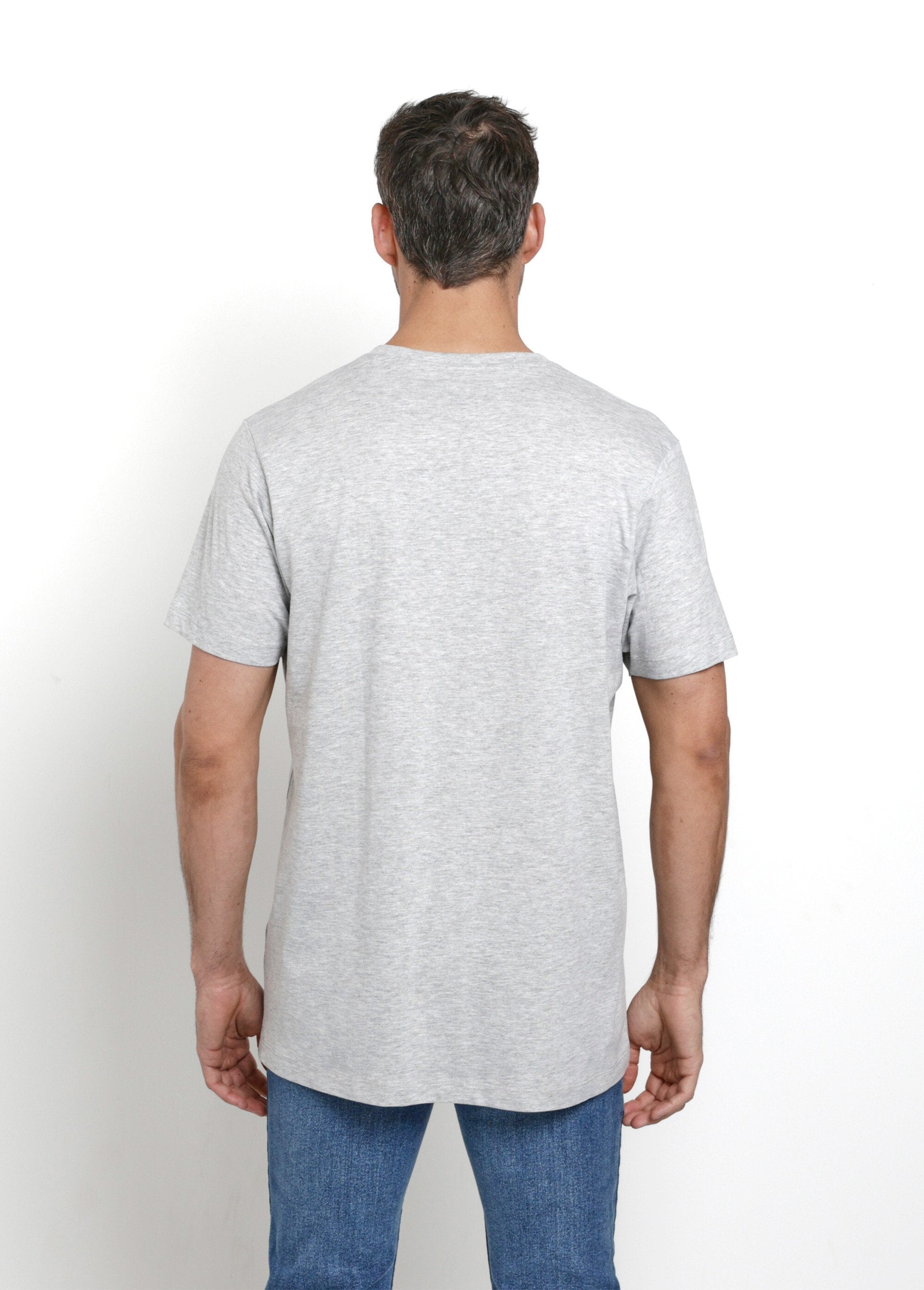 T-shirt_screziata_con_scollo_a_V_e_maniche_corte_Gris_DO1_slim