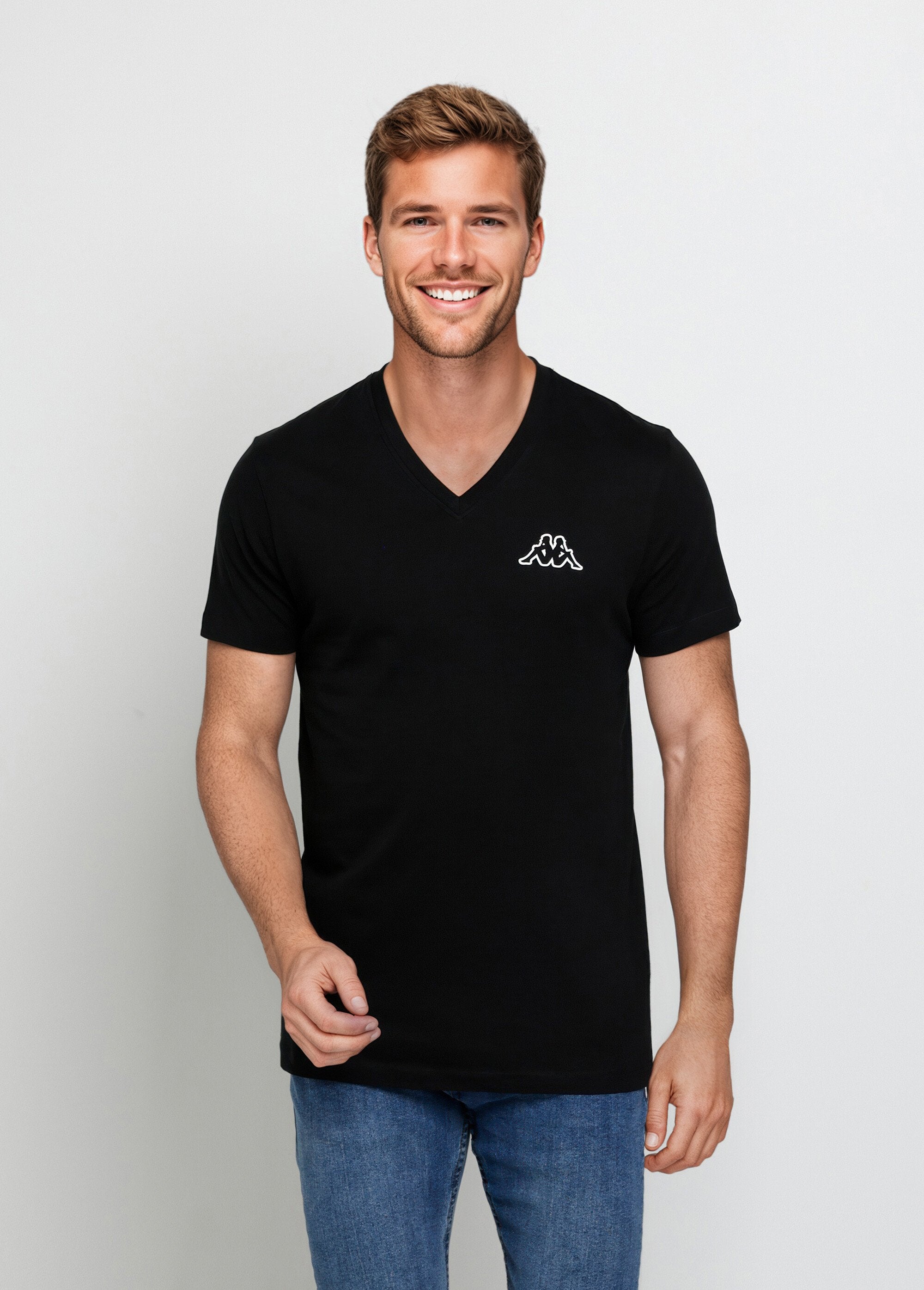 T-shirt_abbinata_con_scollo_a_V_e_maniche_corte_Noir_FA1_slim