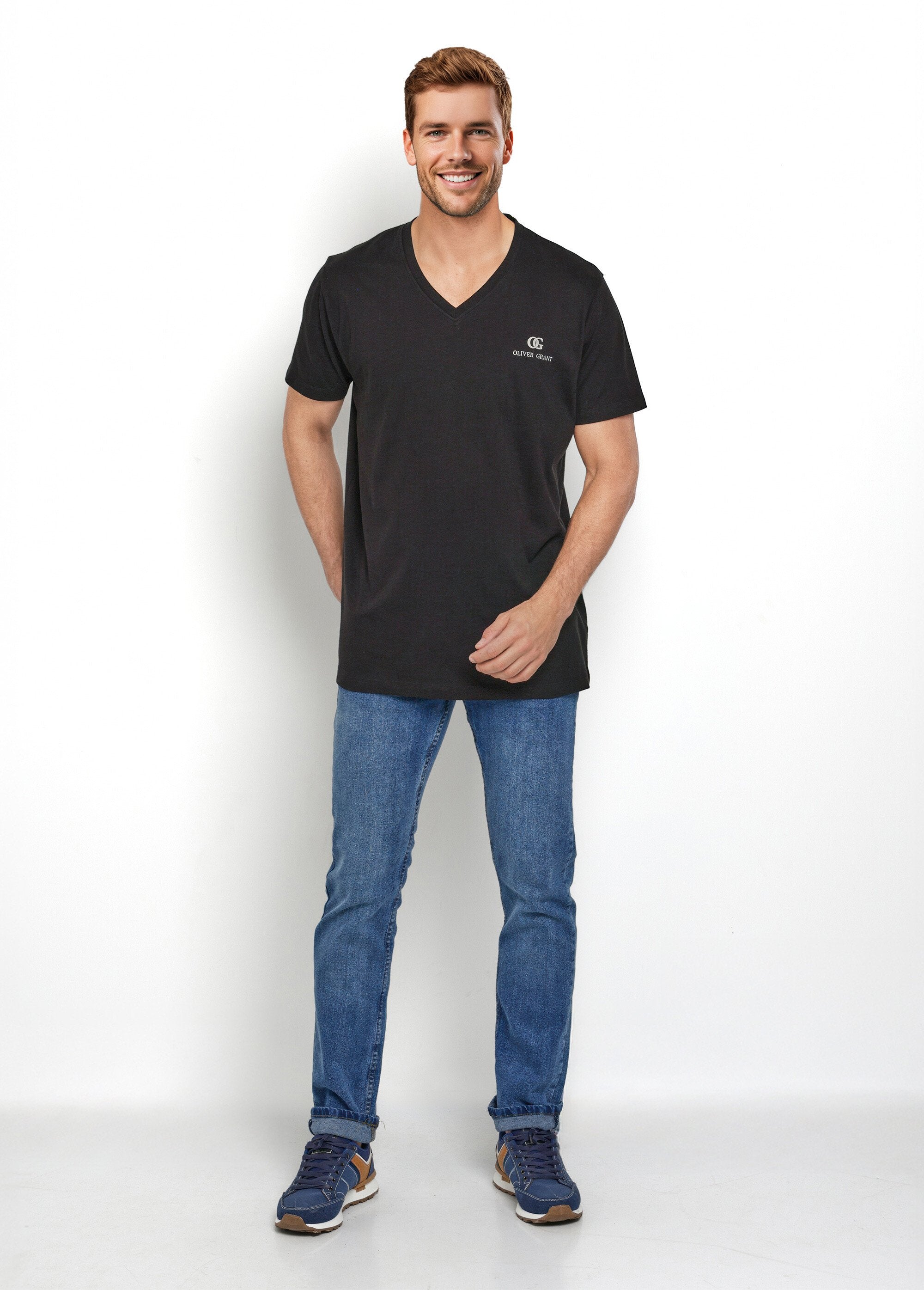 T-shirt_scure_a_maniche_corte_con_scollo_a_V_Noir_SF1_slim