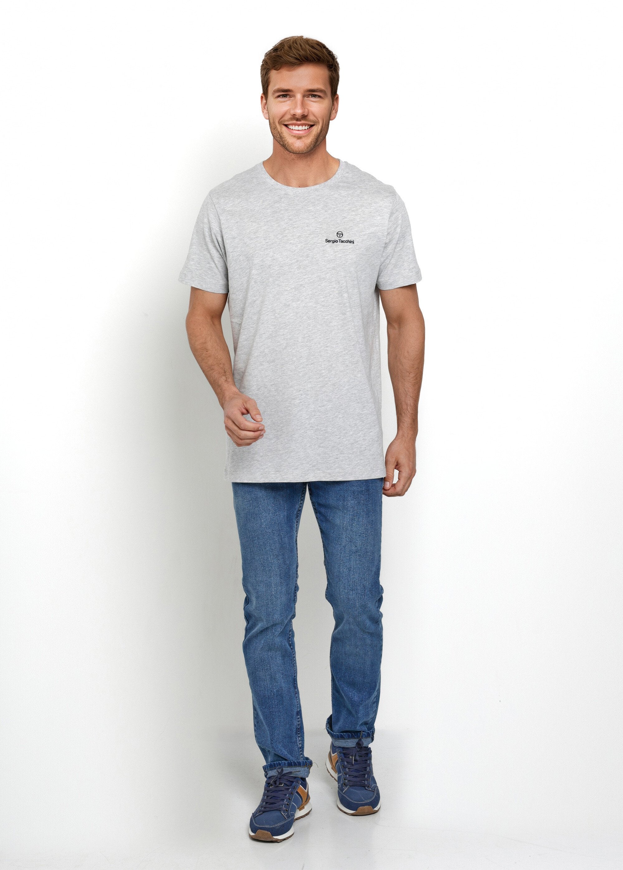 T-shirt_con_scollo_rotondo,_maniche_corte,_screziato_Gris_SF1_slim