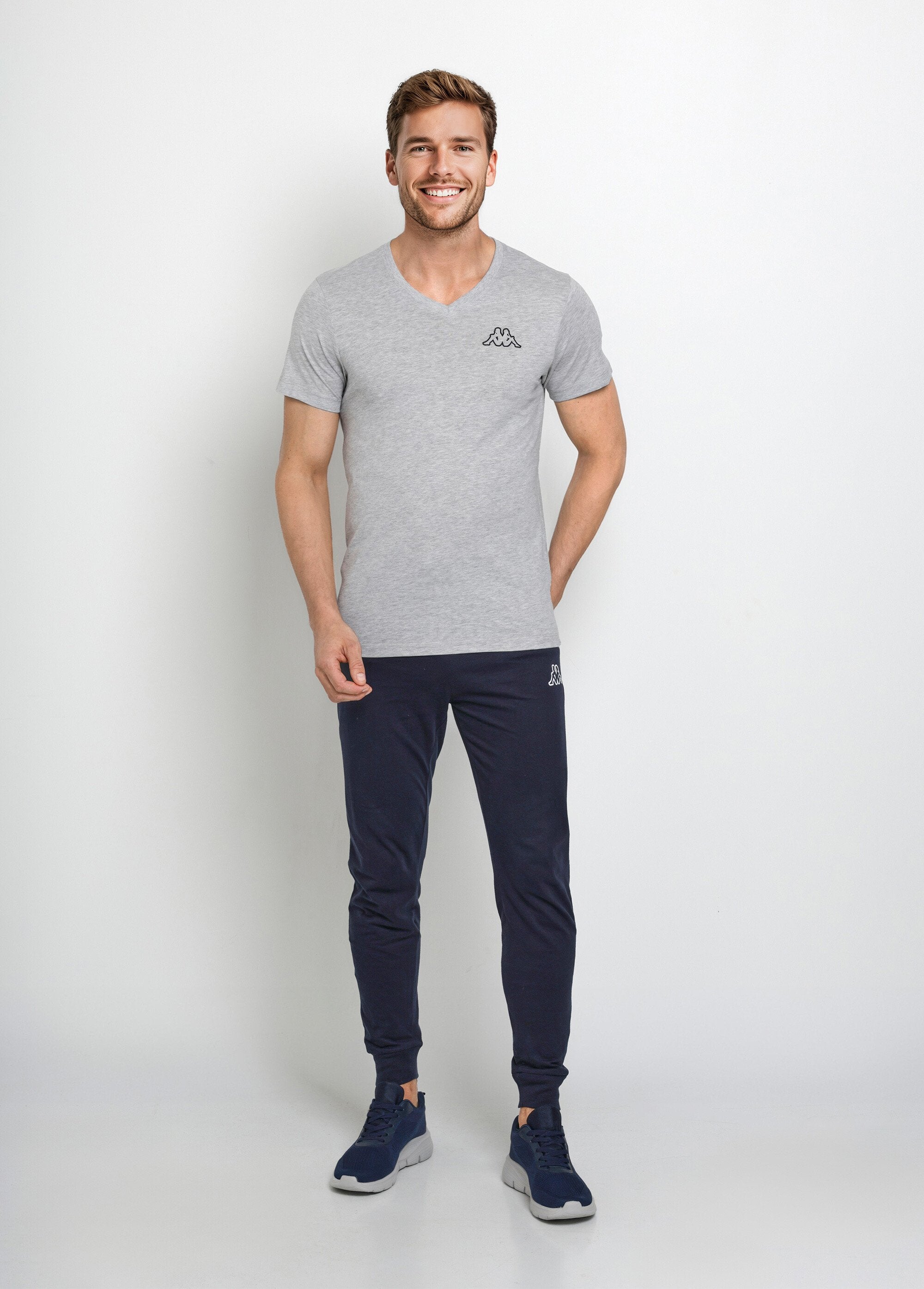 T-shirt_scura_a_maniche_corte_con_scollo_a_V_Gris_SF1_slim