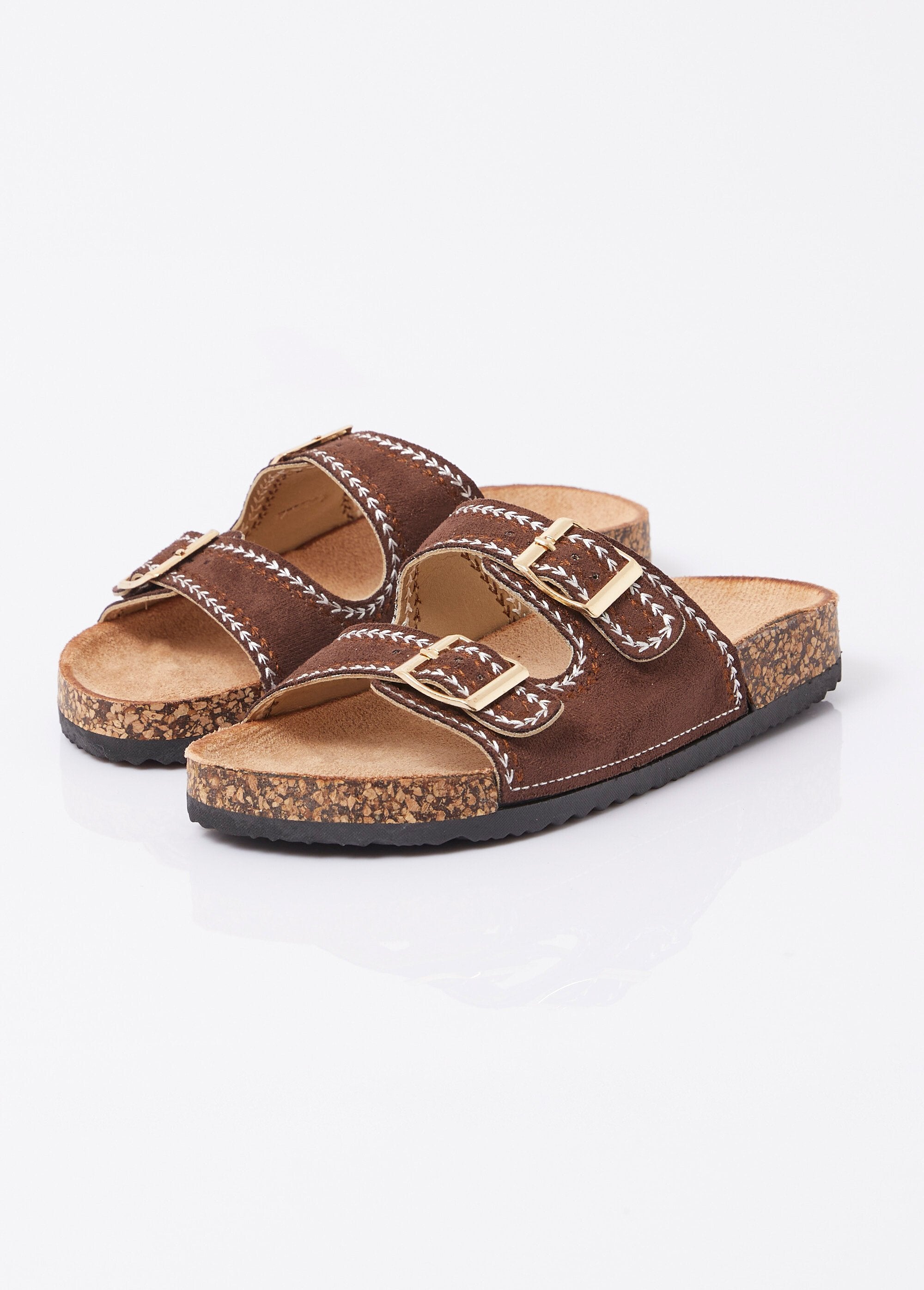 Ciabatte_folk_con_fibbie,_suola_tipo_sughero_Marron_DE1_slim