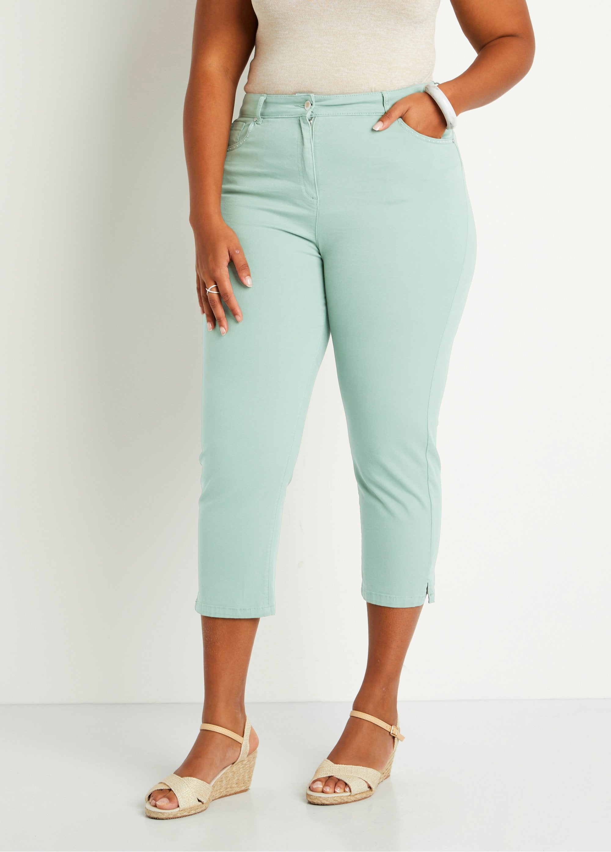 Pantaloni_con_elastico_in_vita_5_tasche_Vert_d'eau_FA1_curvy