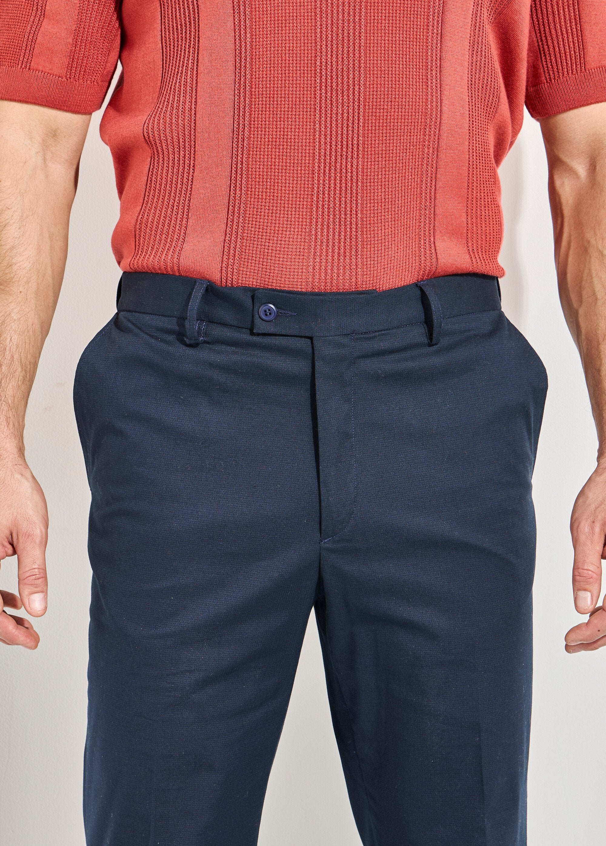 Pantalon_ceinture_ajustable_invisible_polycoton_Marine_DE1_slim