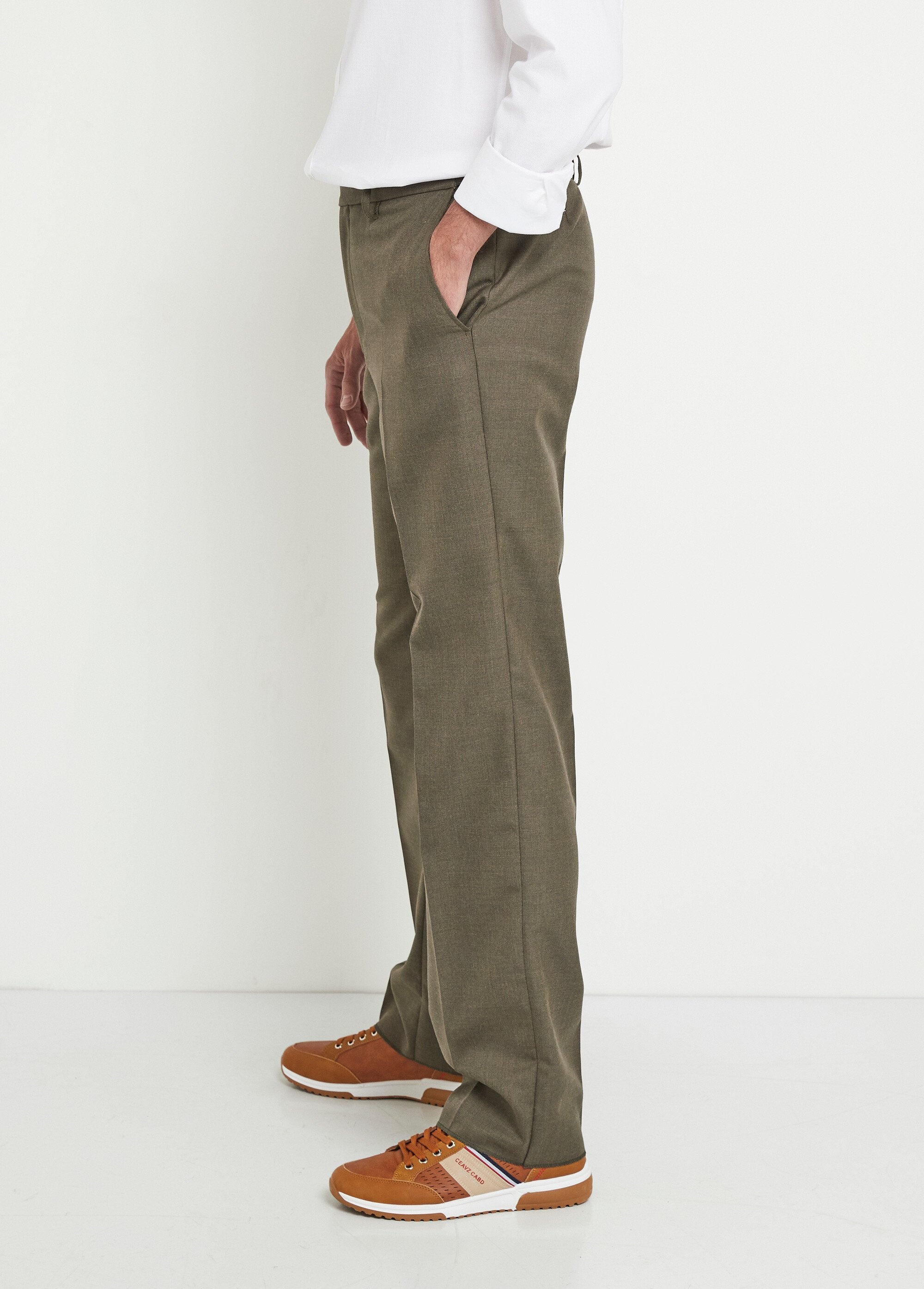 Pantaloni_con_cintura_invisibile_regolabile_in_vita_in_tessuto_twill_di_lana_Kaki_GA1_slim