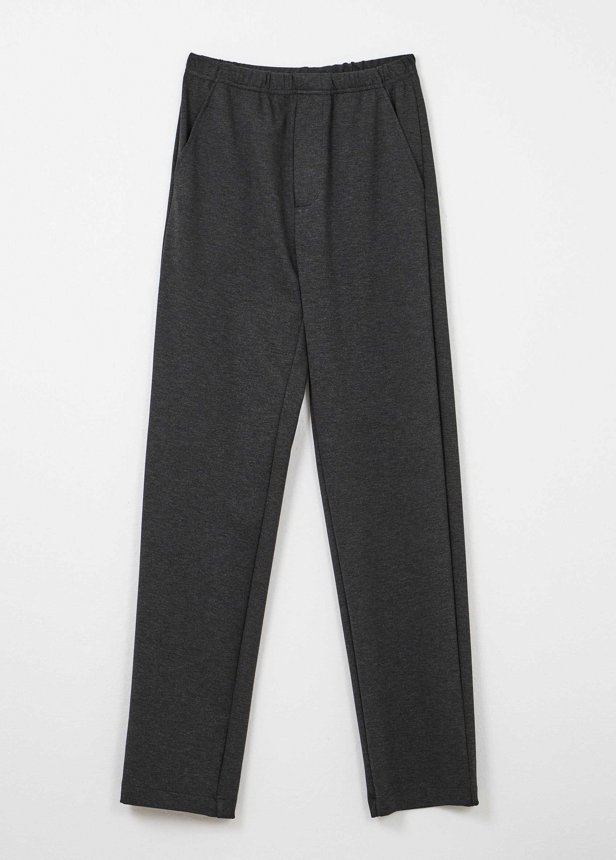 Pantaloni_a_gamba_dritta_con_elastico_in_vita_in_tessuto_elasticizzato_Anthracite_AP1_slim