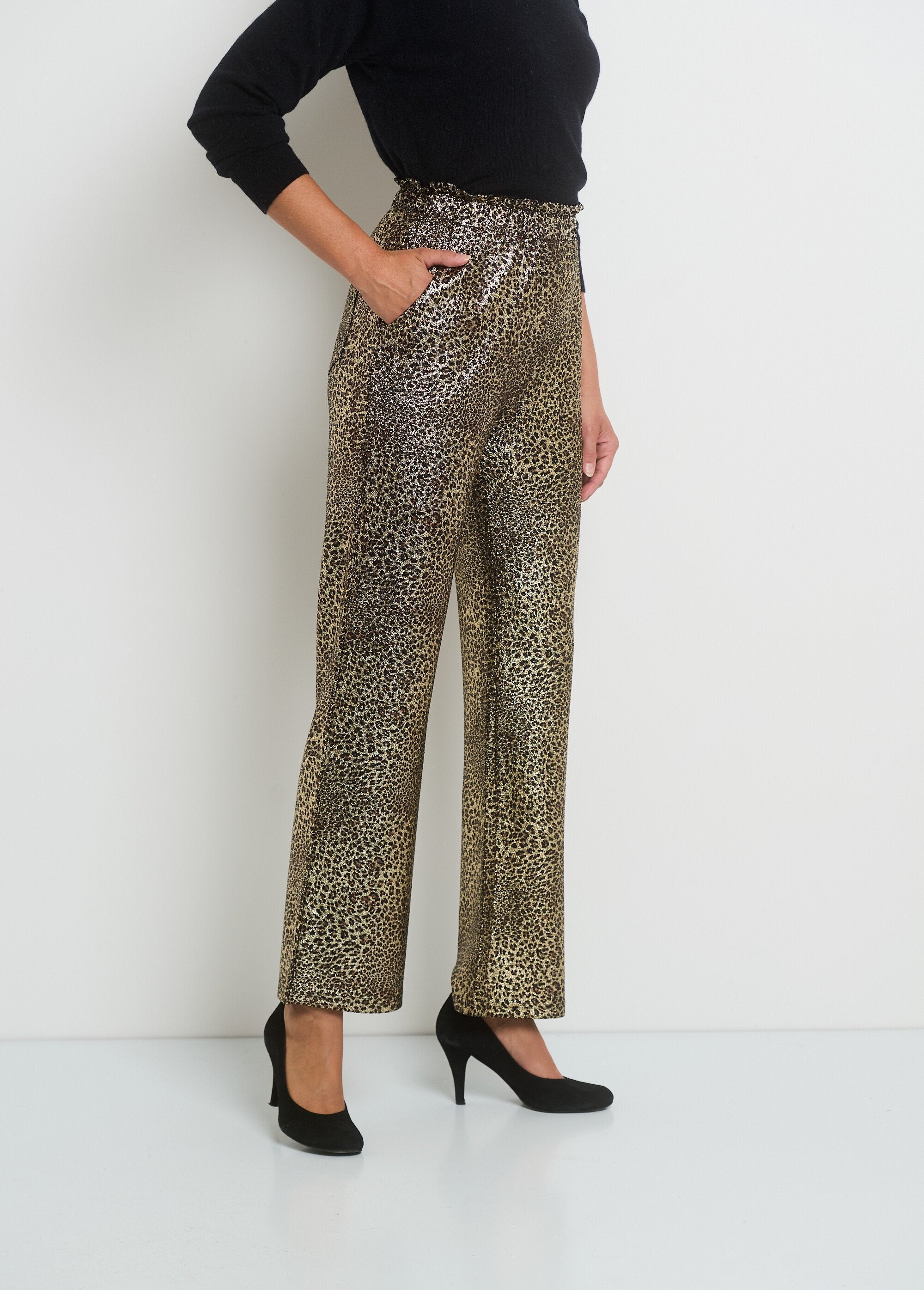 Pantaloni_in_maglia_stampata_metallizzata_Animalier_DR1_slim