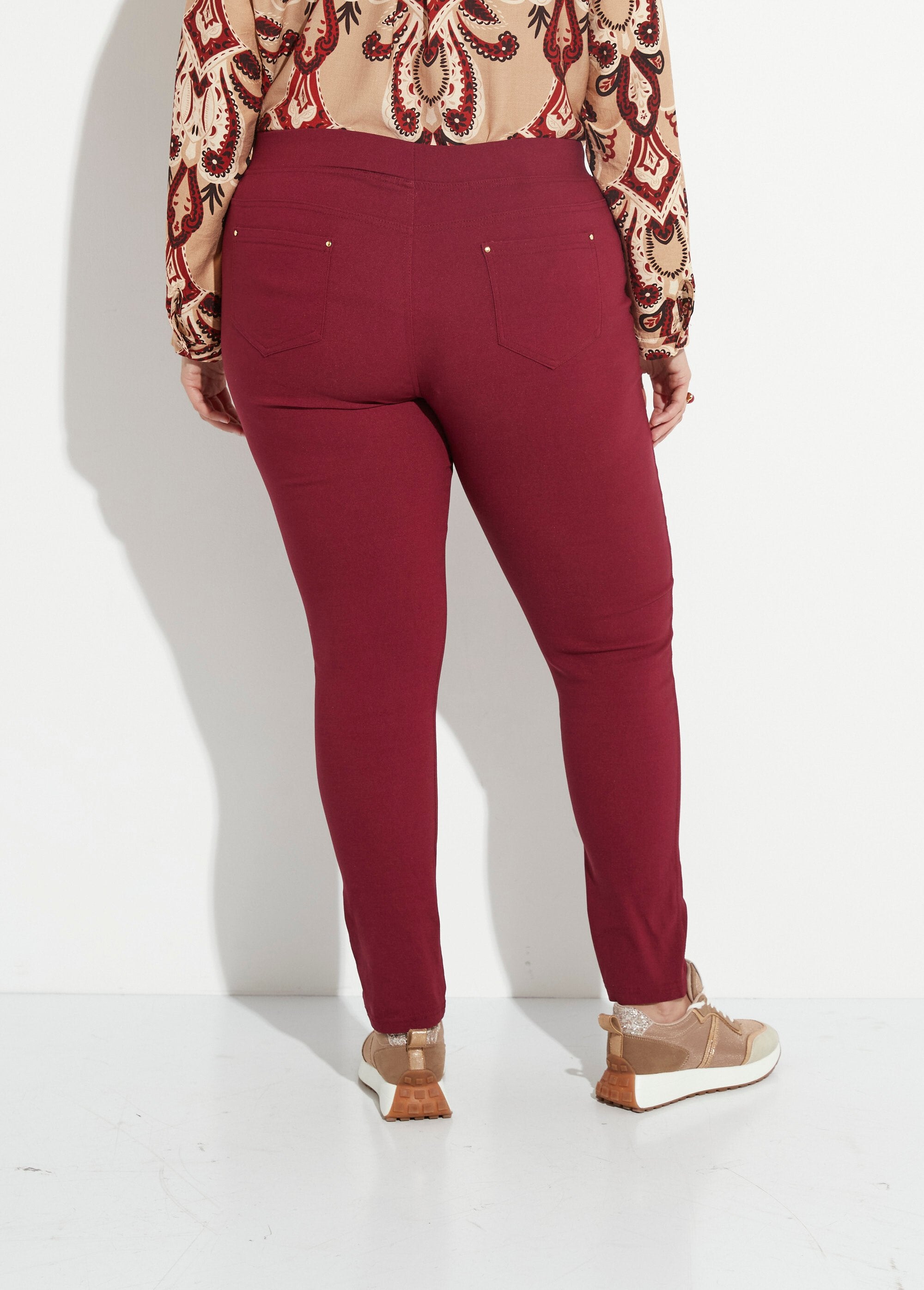 Pantaloni_stretch_con_elastico_in_vita_Bordeaux_DO1_curvy