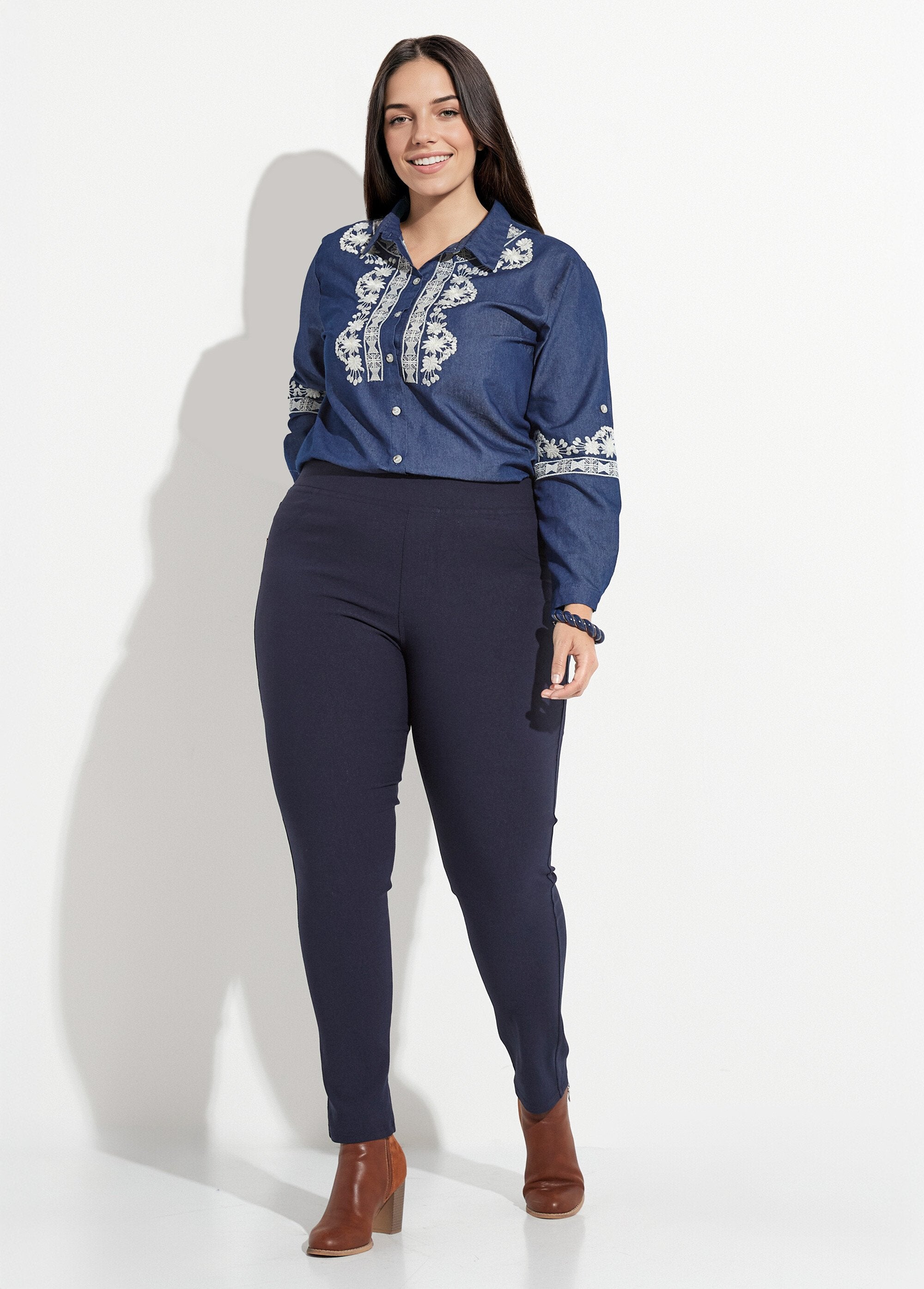 Pantalon_extensible_taille_élastiquée_Marine_SF1_curvy