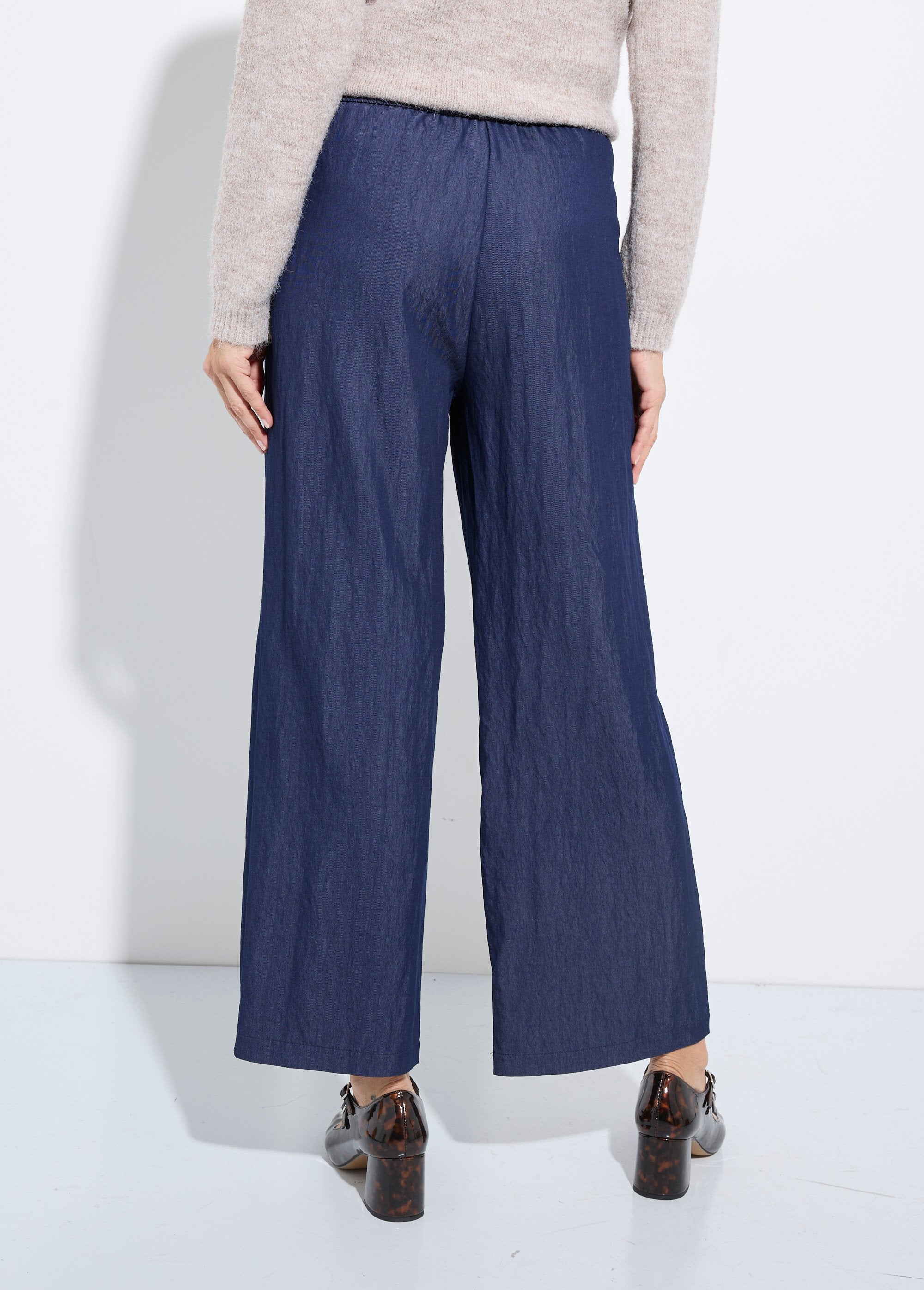 Pantaloni_elasticizzati_a_tinta_unita_in_twill_Bleu_DO1_slim